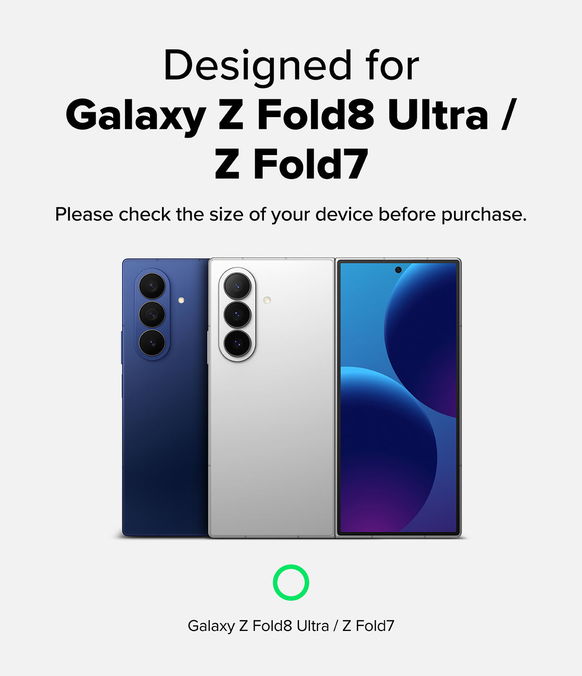 Galaxy Z Fold 8 Ultra | Camera Lens Frame Glass (2 Pack) - Compatibility chart showing Galaxy Z Fold8 Ultra and Galaxy Z Fold7 are supported.