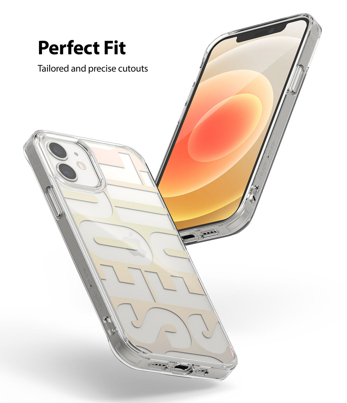 iPhone 12 Mini Case | Fusion Design - iPhone 12 Mini Case - Clear phone case with SEOUL graphic, shown from front and back angles against a white background.