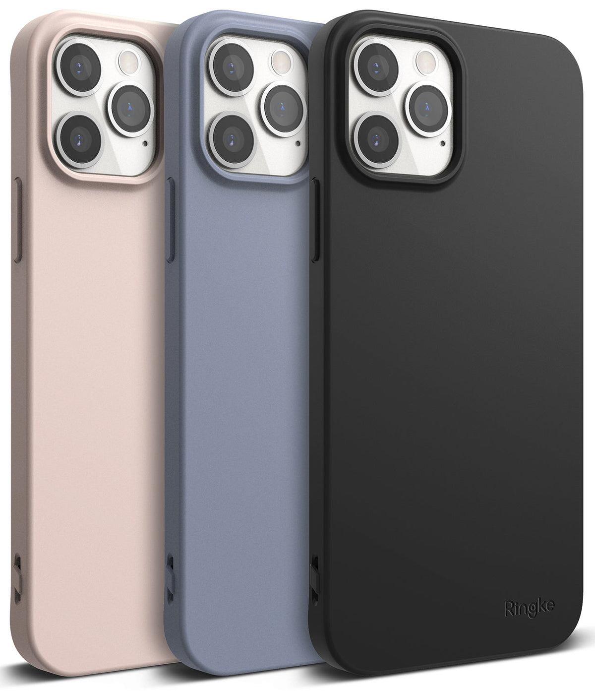 iPhone 12 Pro Max Case | Air-S - Three iPhone 12 Pro Max cases in pink, blue, and black arranged side-by-side.