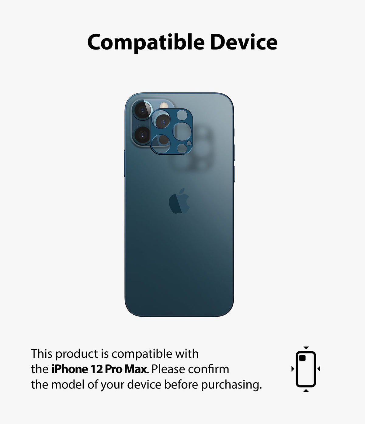 iPhone 12 Pro Max | Camera Styling - Blue iPhone 12 Pro Max with a camera lens protector being applied to the rear lenses.