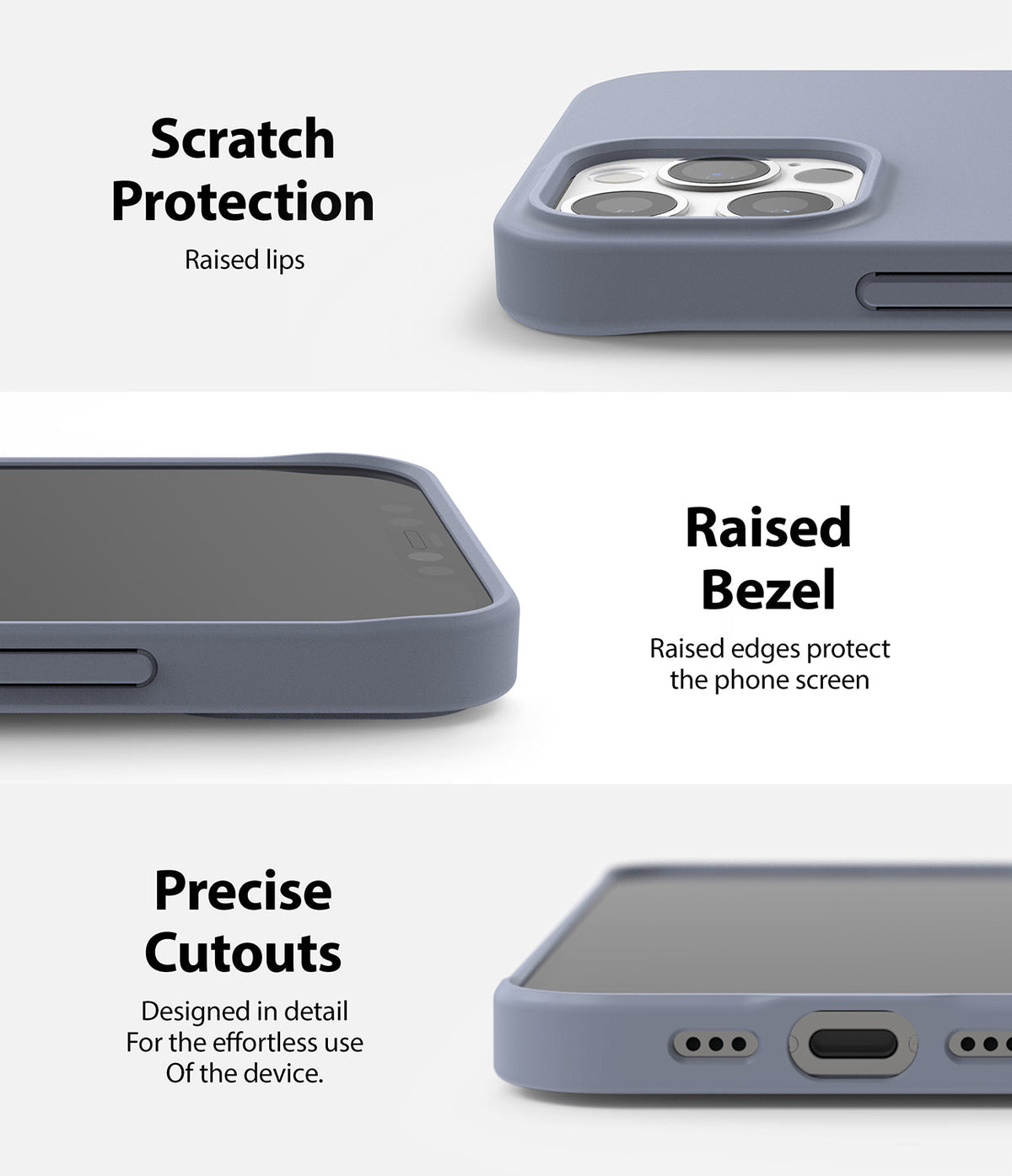 iPhone 12 / 12 Pro Case | Air-S - Close-ups showing raised camera lips, screen bezel protection, and precise port cutouts.