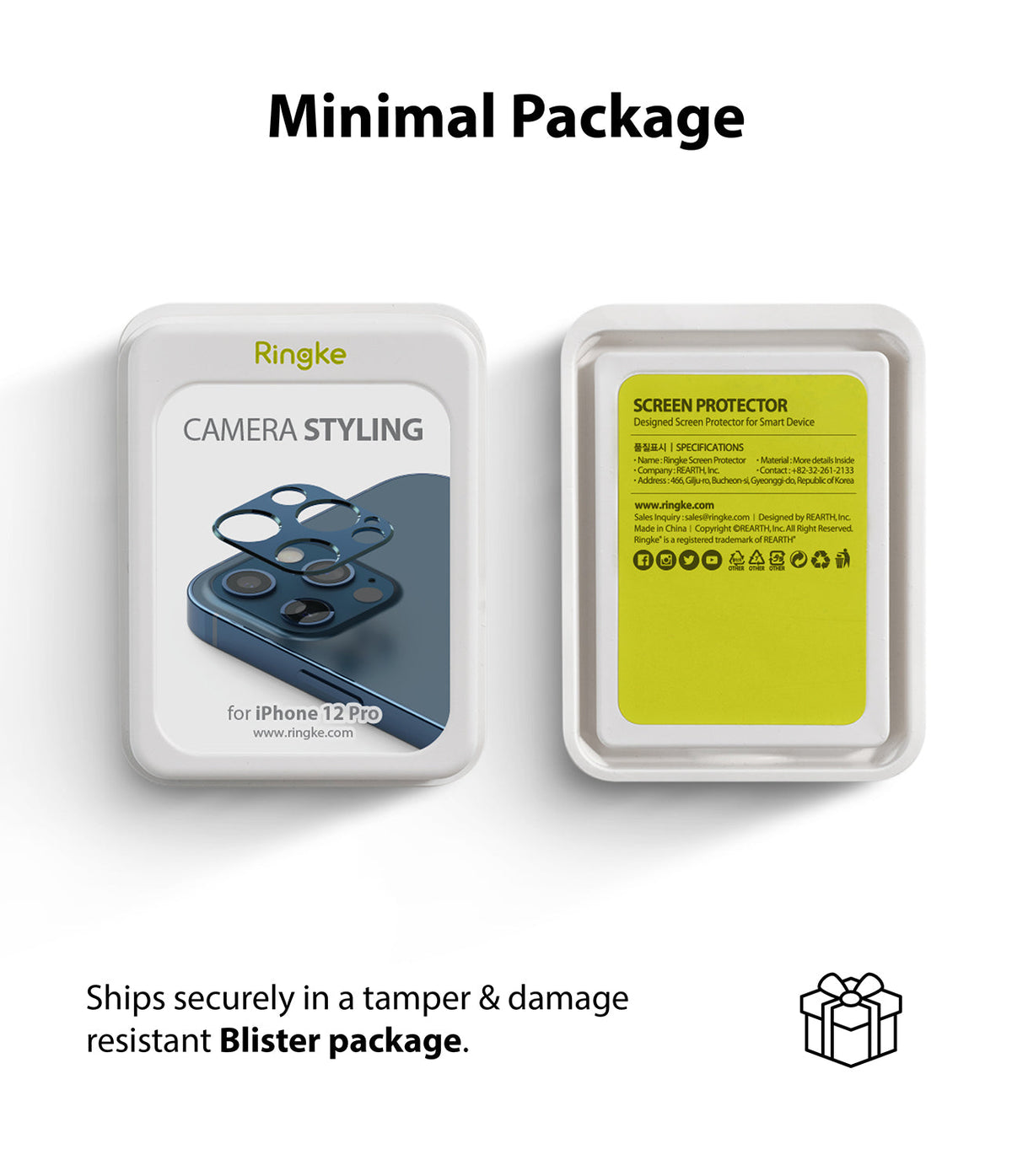 iPhone 12 Pro Max | Camera Styling - Two white blister packages showing Ringke camera lens protectors for iPhone 12 Pro.