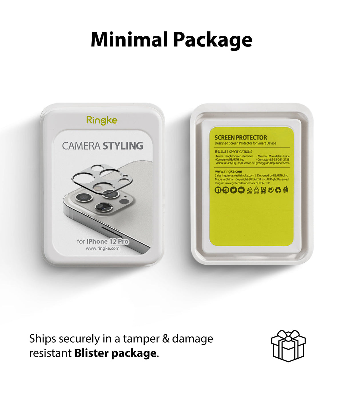 iPhone 12 Pro | Camera Styling - Two white blister packages showing camera lens protectors for iPhone 12 Pro.