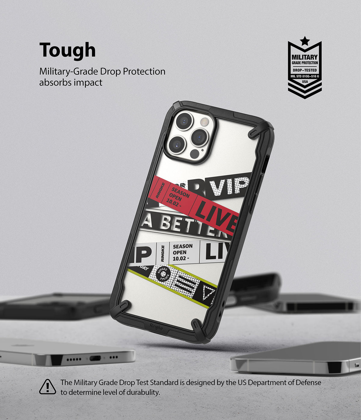 iPhone 12 Pro Max Case | Fusion-X Design - Clear phone case with black bumper featuring military-grade drop protection.