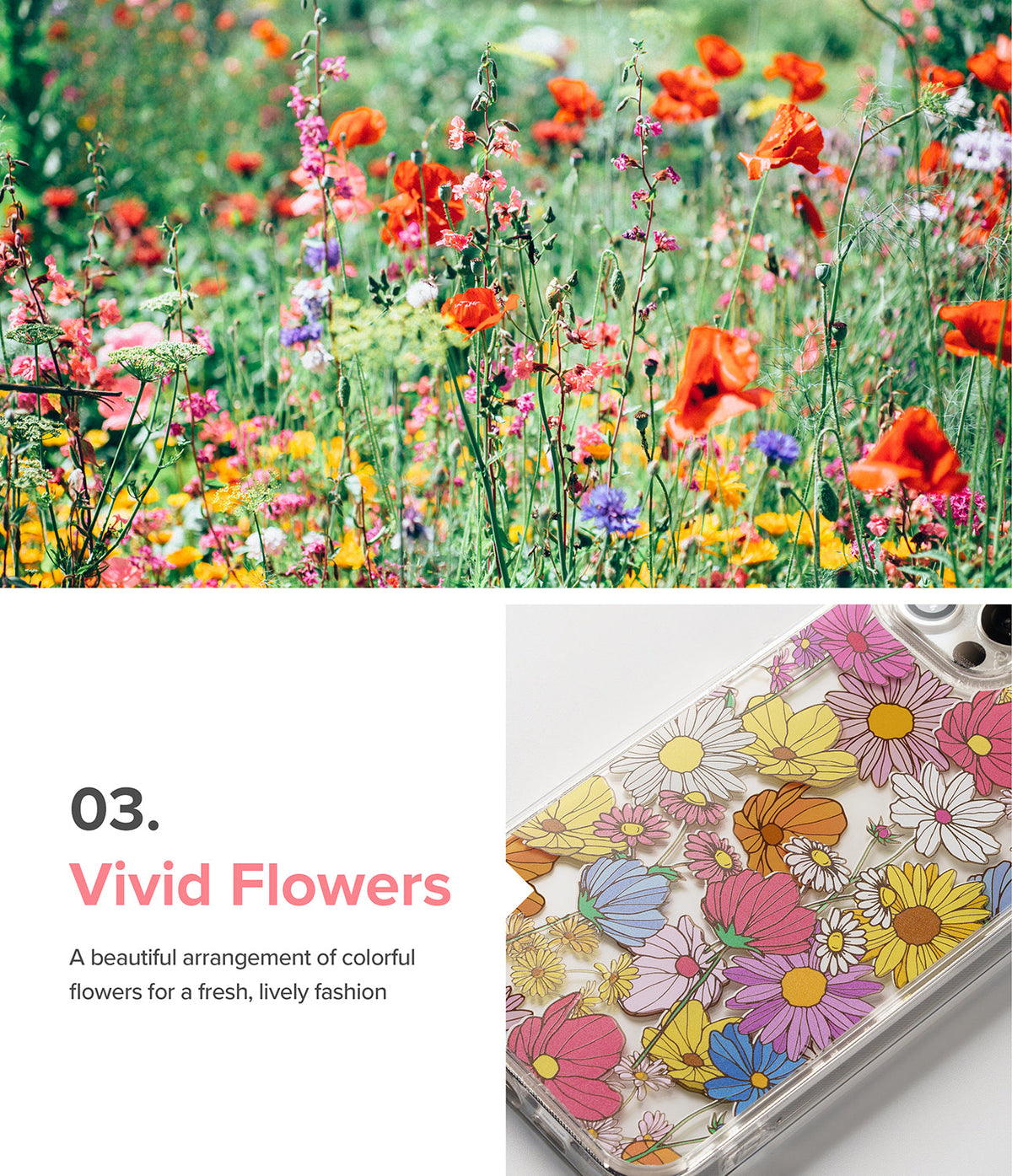 iPhone 13 Pro Case | Fusion Design - Clear phone case featuring a colorful, retro-style floral pattern of daisies.