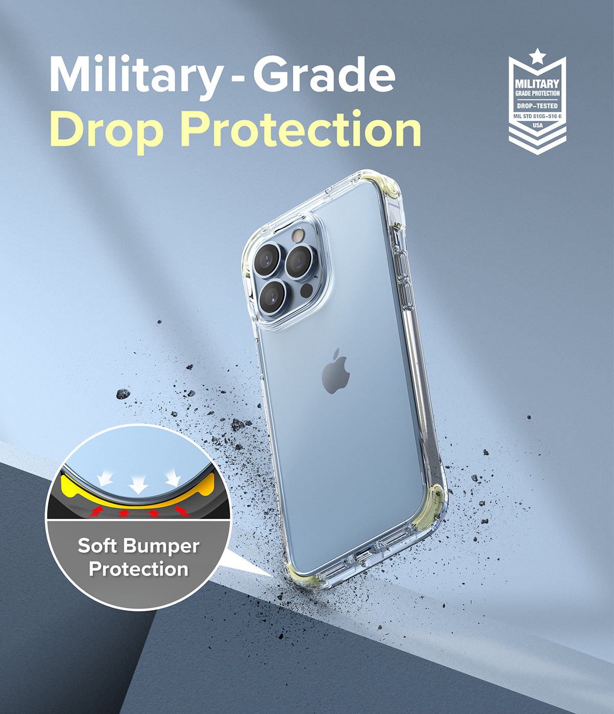iPhone 13 Pro Max Case | Fusion Plus - White/Lime Glow - Clear phone case with lime green bumpers and drop protection.