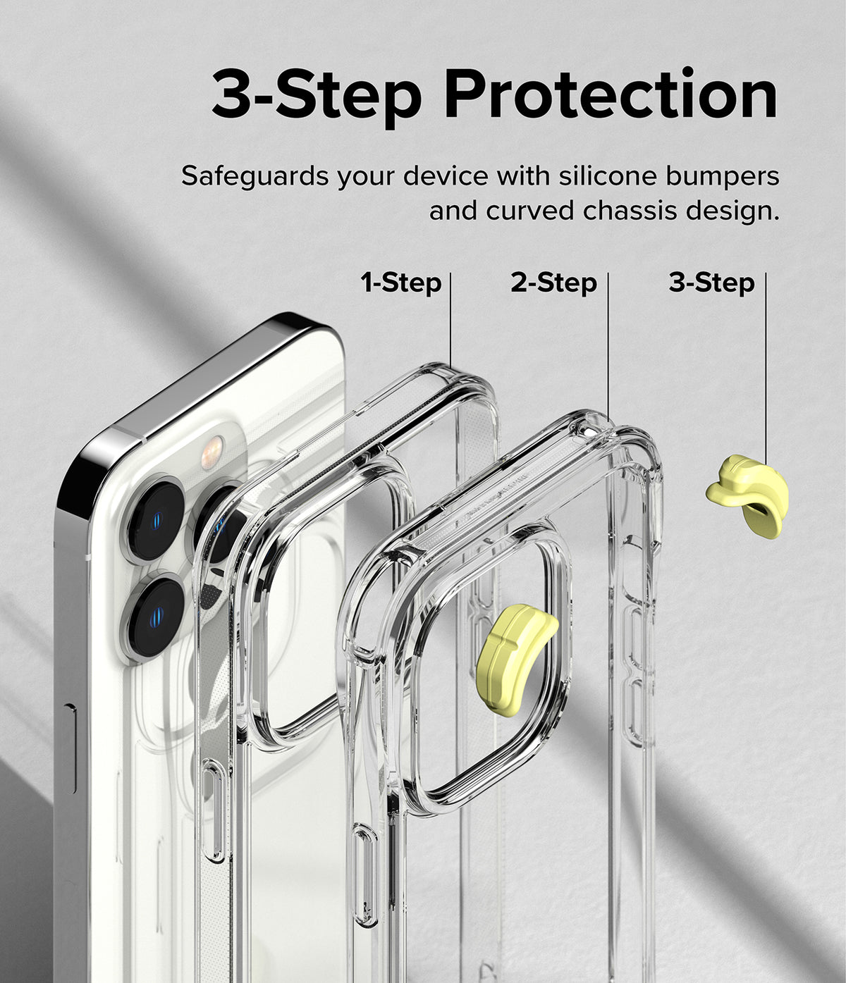 iPhone 14 Pro Max Case | Fusion Plus - Diagram showing three layers of protective phone case components.