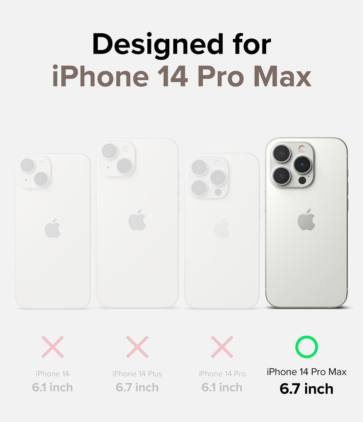 iPhone 14 Pro Max Case | Fusion Card - Comparison chart showing iPhone 14 Pro Max is the only compatible model.