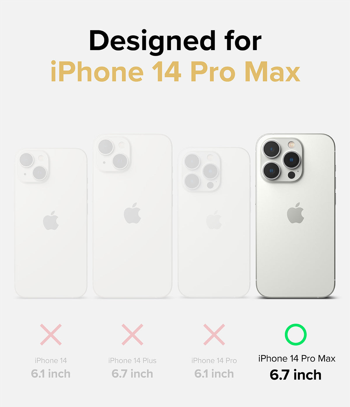 iPhone 14 Pro Max Case | Fusion Design - Comparison chart showing iPhone 14 Pro Max is the only compatible model.