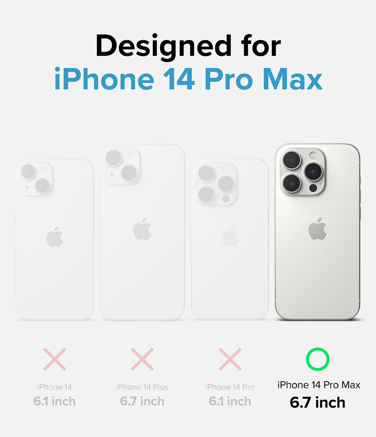 iPhone 14 Pro Max Case | Fusion Design - Comparison chart showing iPhone 14 Pro Max is the only compatible model.