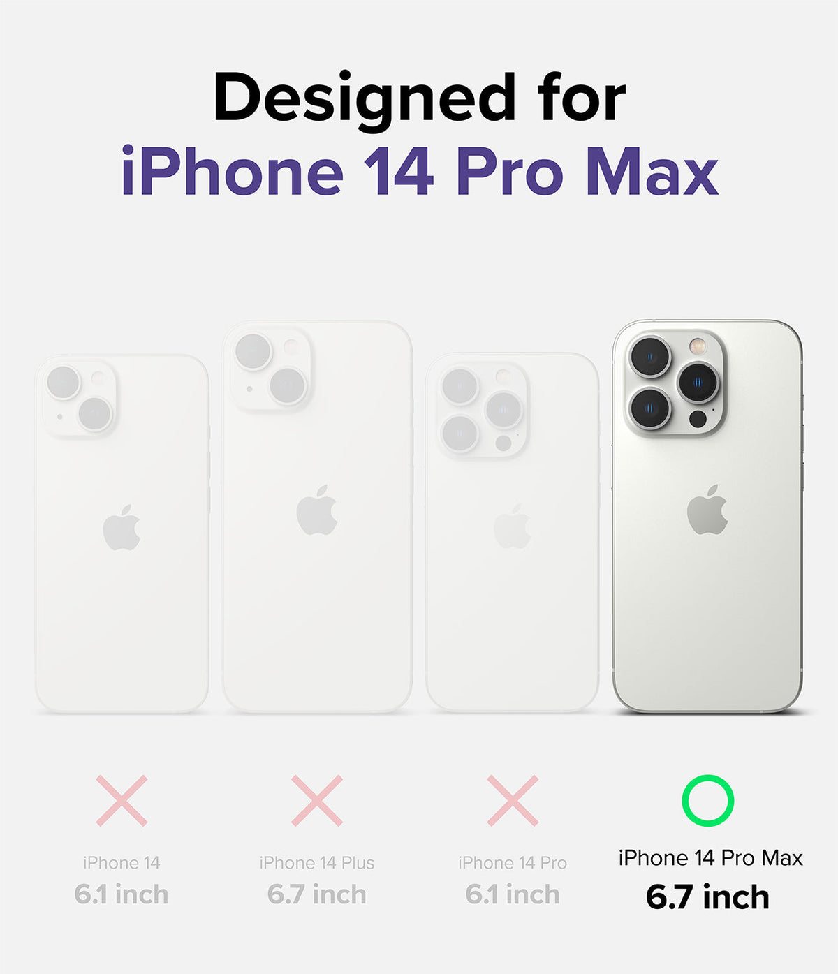 iPhone 14 Pro Max Case | Fusion Design - Comparison chart showing iPhone 14 Pro Max is the only compatible model.