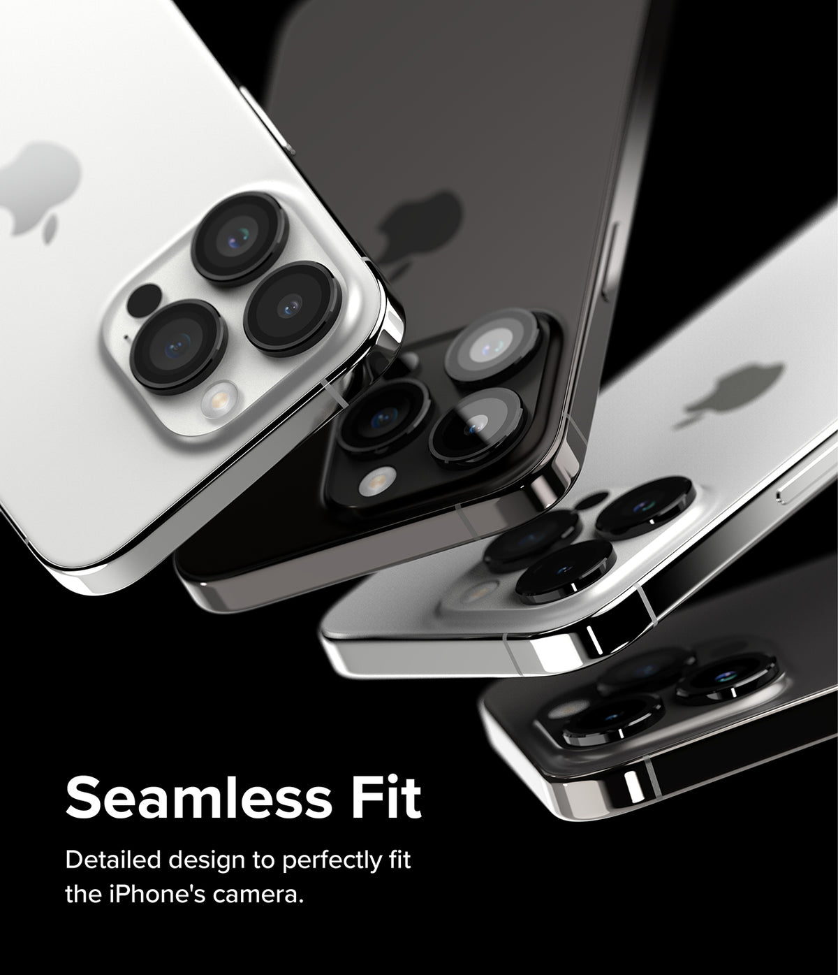 iPhone 15 Pro Max | Camera Lens Frame Glass - Multiple iPhone 15 Pro Max devices showing the seamless camera lens frame.