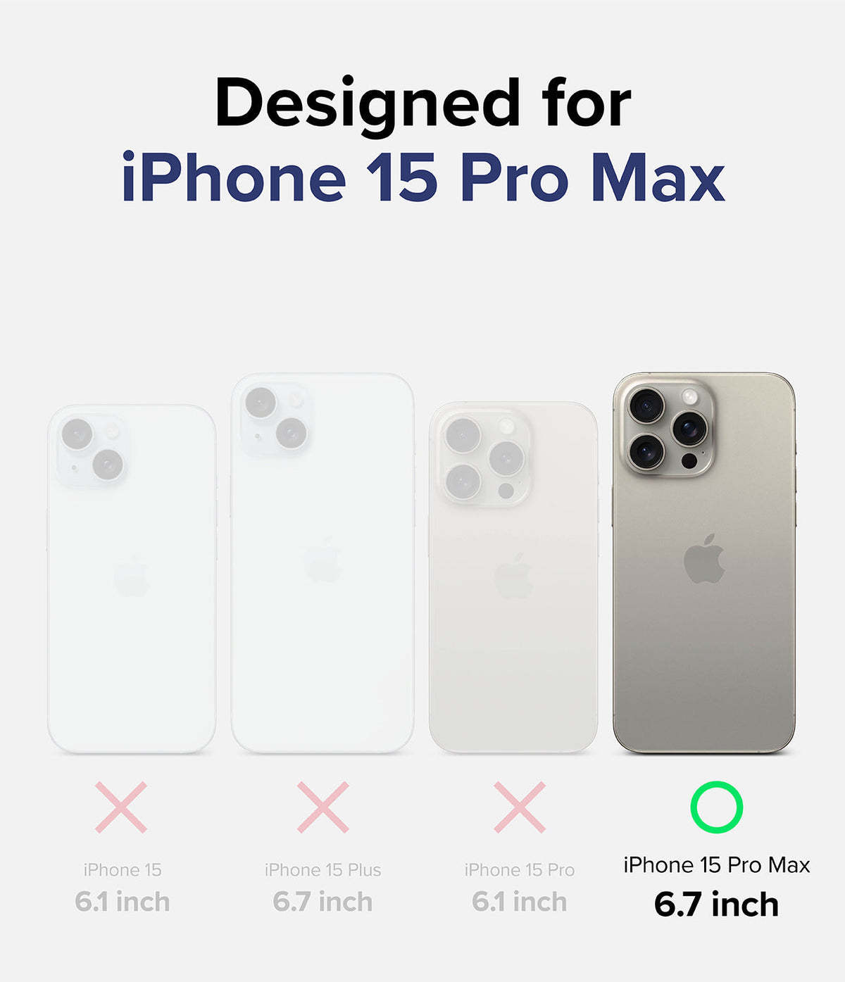 iPhone 15 Pro Max Case | Fusion Magnetic - Comparison chart showing iPhone 15 Pro Max is the only compatible model.