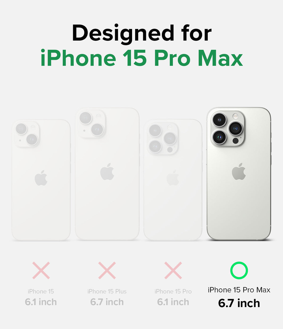 iPhone 15 Pro Max Case | Onyx Design - Comparison chart showing iPhone 15 Pro Max is the only compatible model.