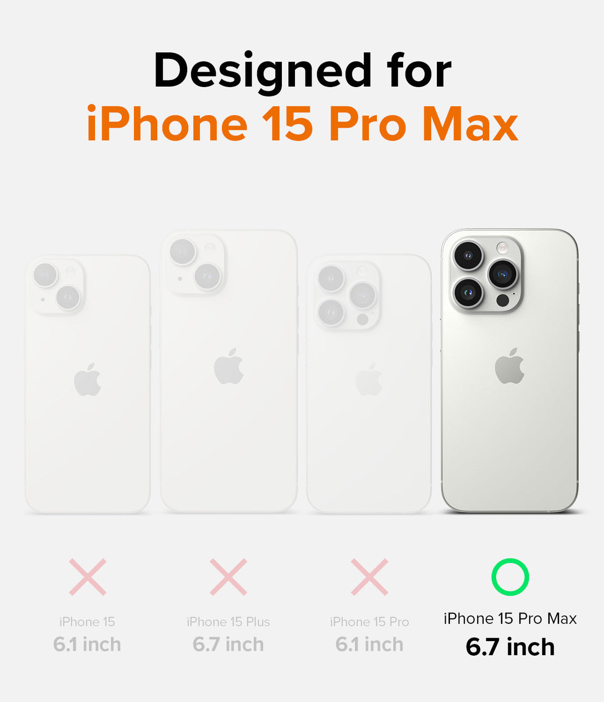 iPhone 15 Pro Max Case | Onyx Design - Comparison chart showing iPhone 15 Pro Max as the only compatible model.