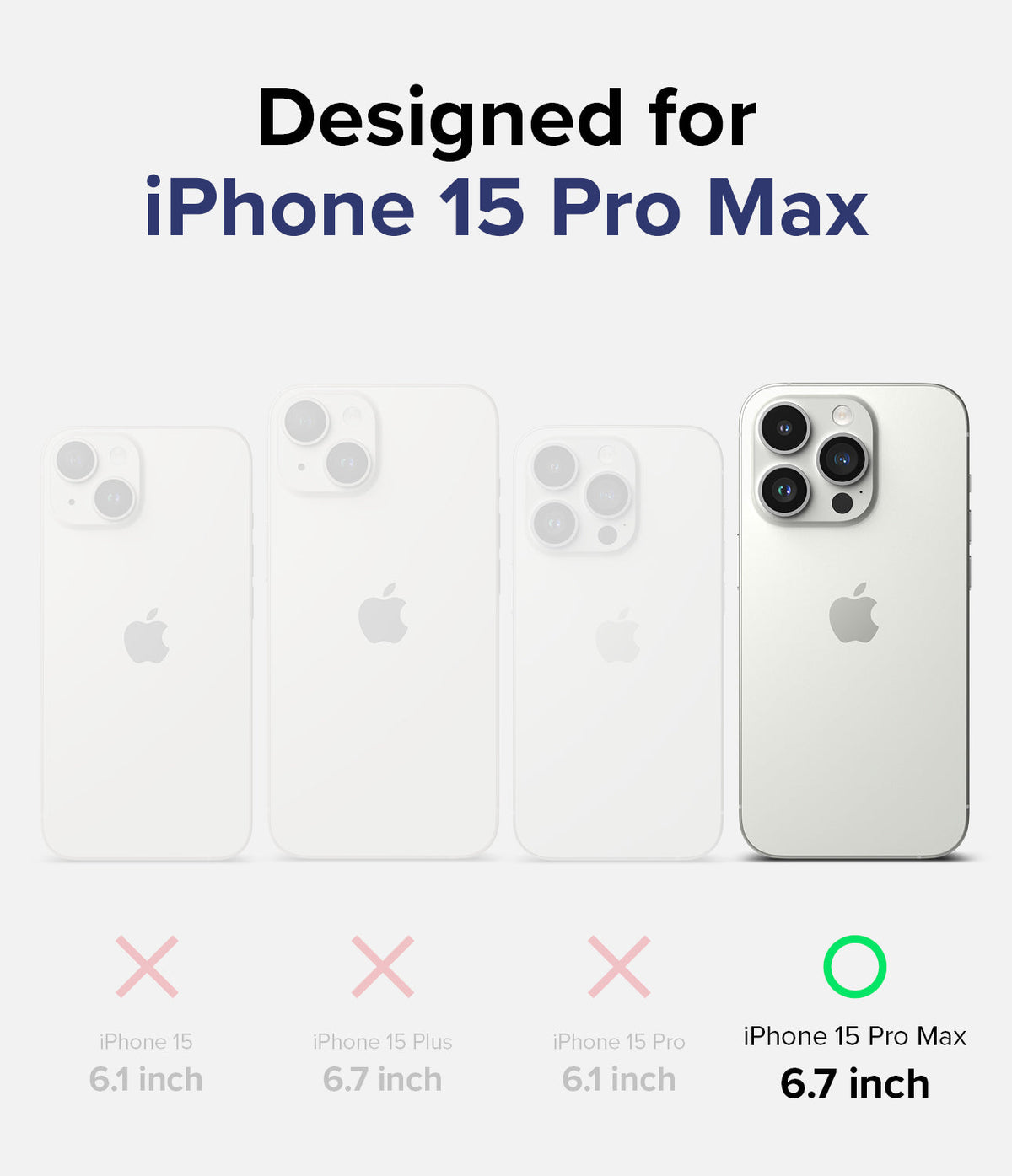 iPhone 15 Pro Max Case | Silicone Magnetic - Comparison chart showing iPhone 15 Pro Max is the only compatible model.