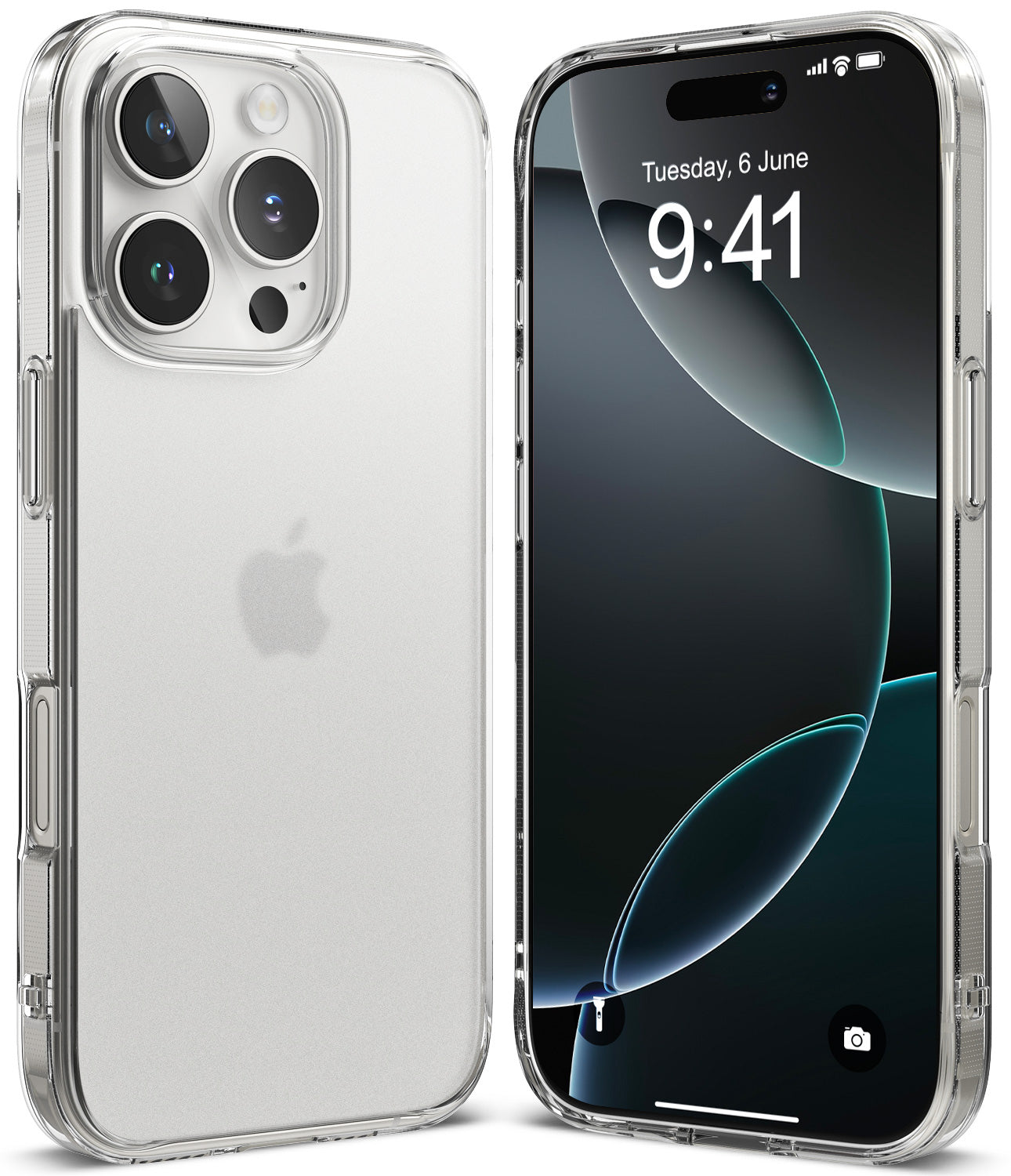 iPhone 16 Pro Max Case | Fusion Matte - Clear matte phone case shown from back and front views on an iPhone 16 Pro Max.