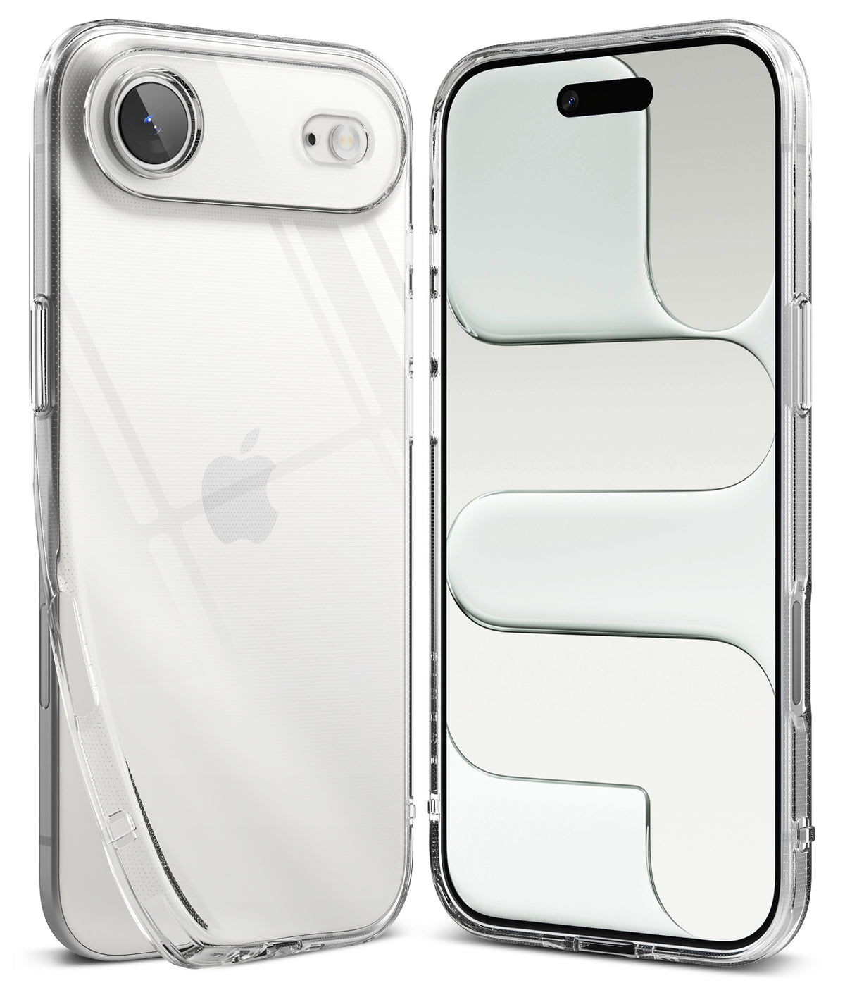 iPhone 17 Pro Case | Air - Clear, slim protective case shown from back and front angles on an iPhone 17 Pro.
