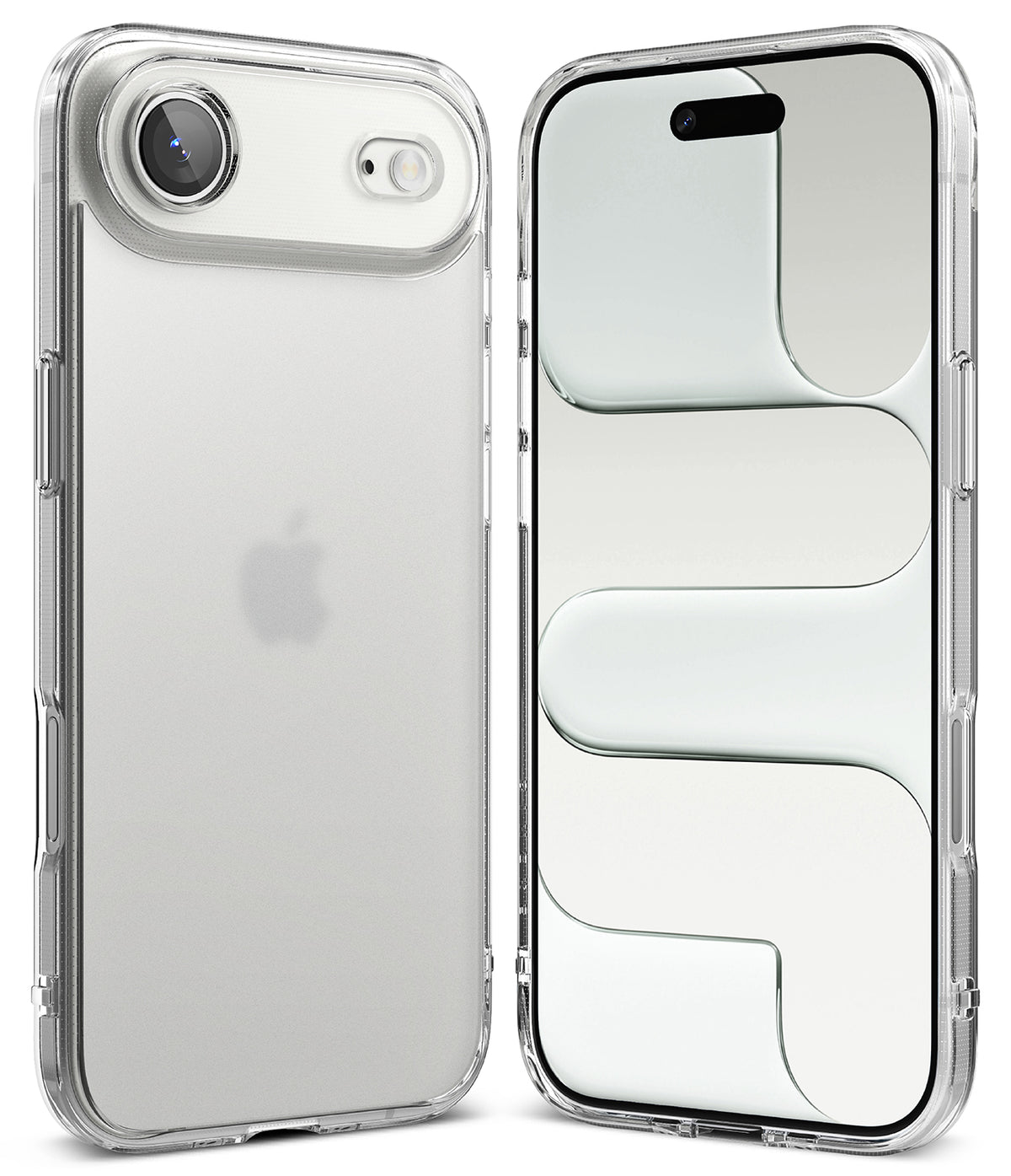iPhone Air Case | Fusion Matte - Back and front view of a clear, matte-finish iPhone case with a reinforced camera cutout.