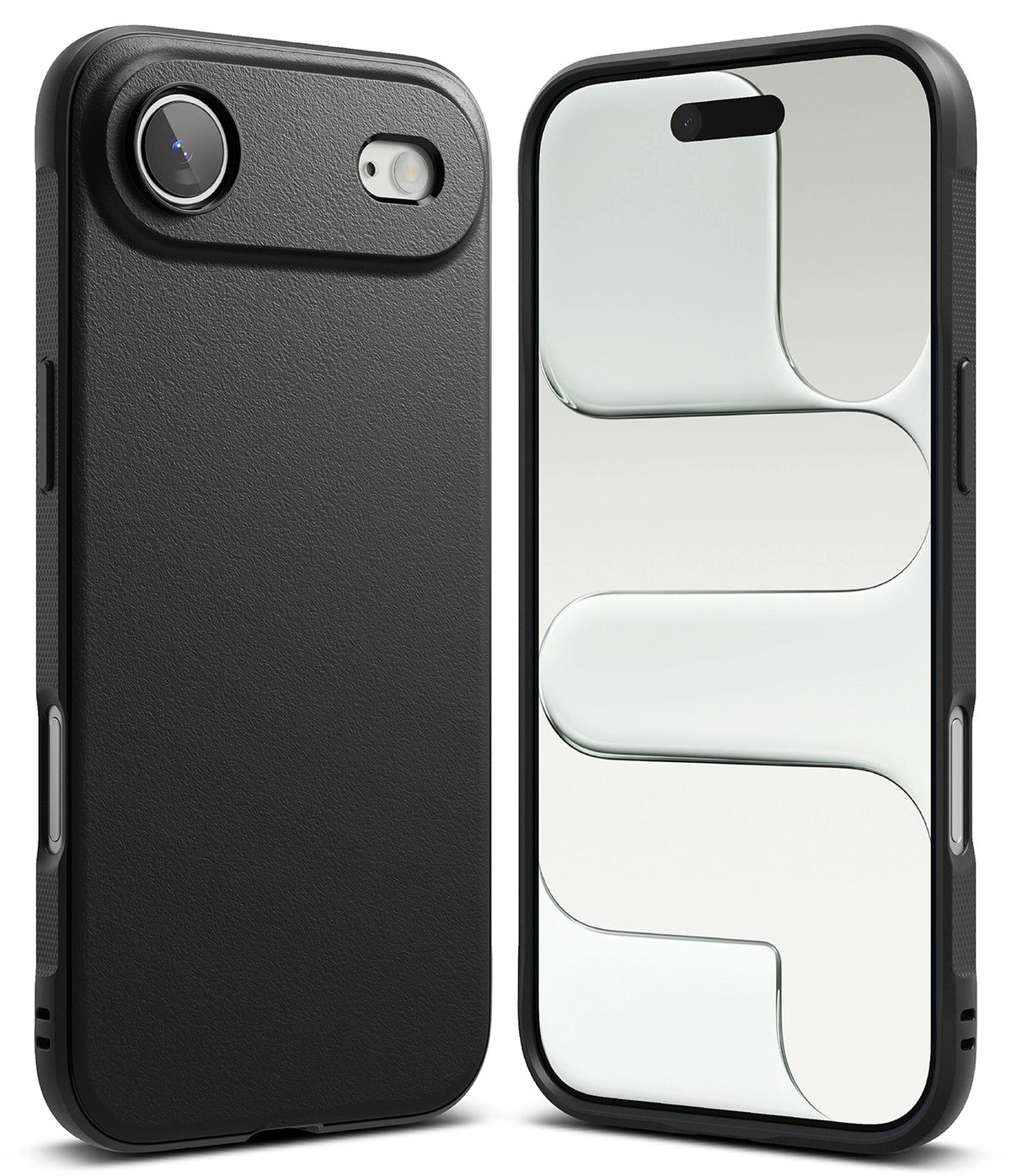 iPhone Air Case | Onyx - Front and back views of a sleek black iPhone case with a textured finish and raised camera bump.