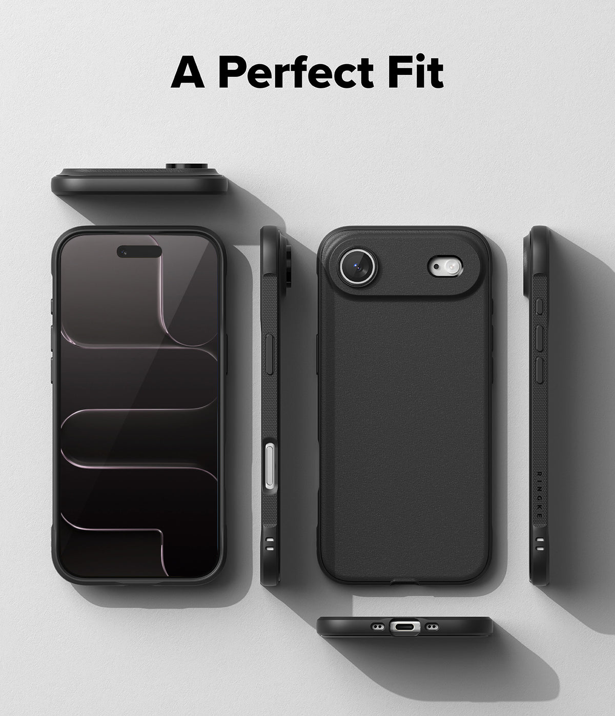 iPhone Air Case | Onyx - Multiple views of a black iPhone case showing front, back, and side profiles on a gray background.