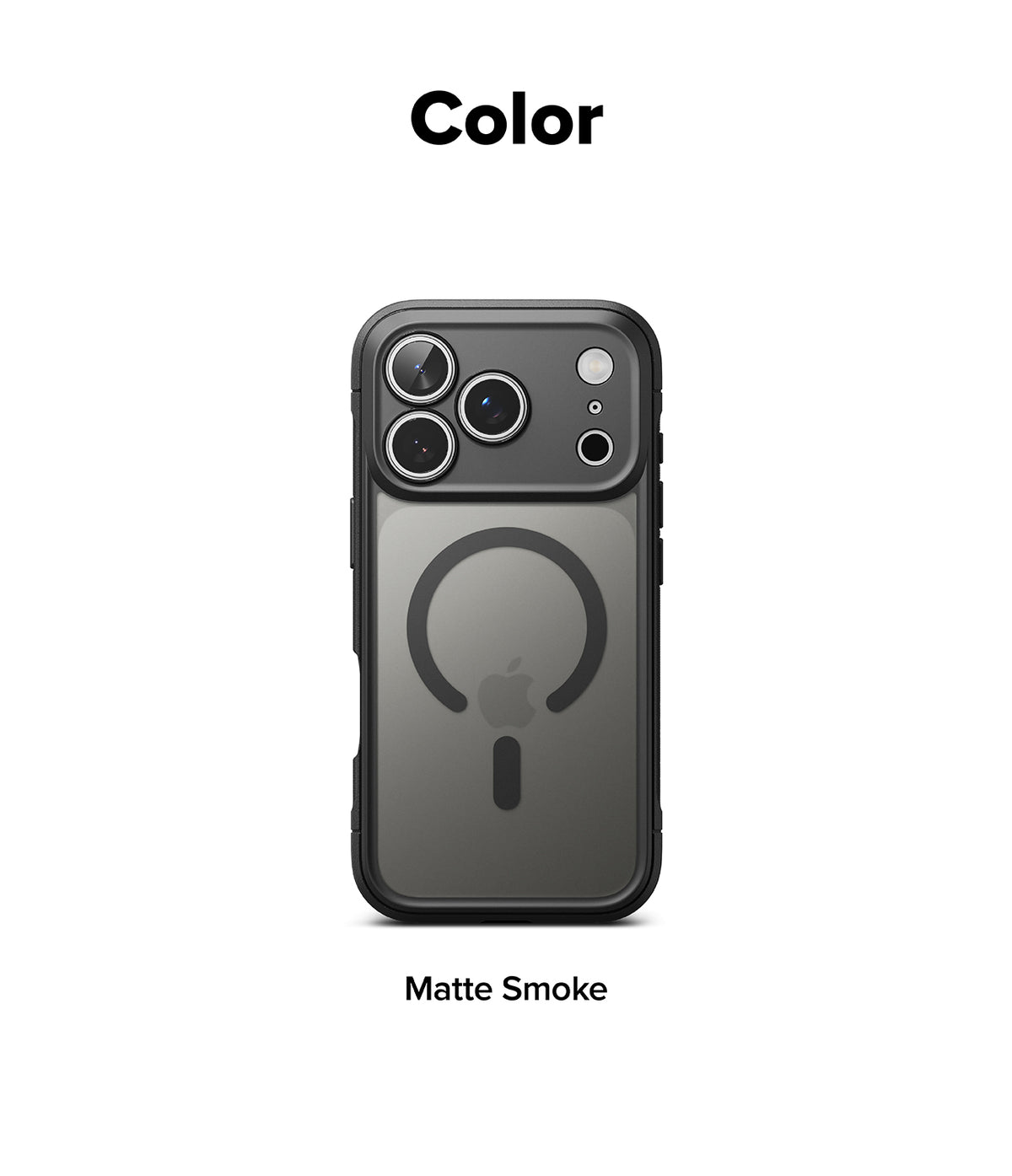 iPhone 17 Pro Max Case | Fusion Bold Magnetic Matte - Matte smoke phone case with magnetic ring and camera cutout.