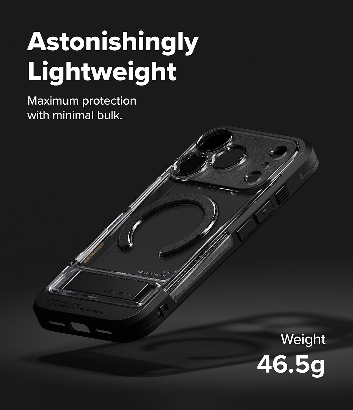 iPhone 17 Pro Max Case | UX Magnetic - Lightweight black magnetic phone case with camera protection and kickstand.