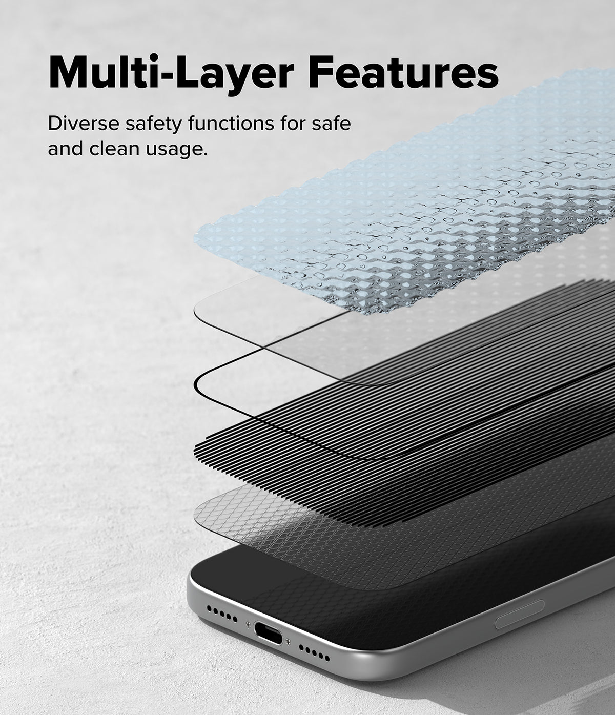 iPhone 18 Pro Max Screen Protector | Easy Slide Privacy Tempered Glass (2 Pack) - Phone screen protector with multi-layer design on a light gray background