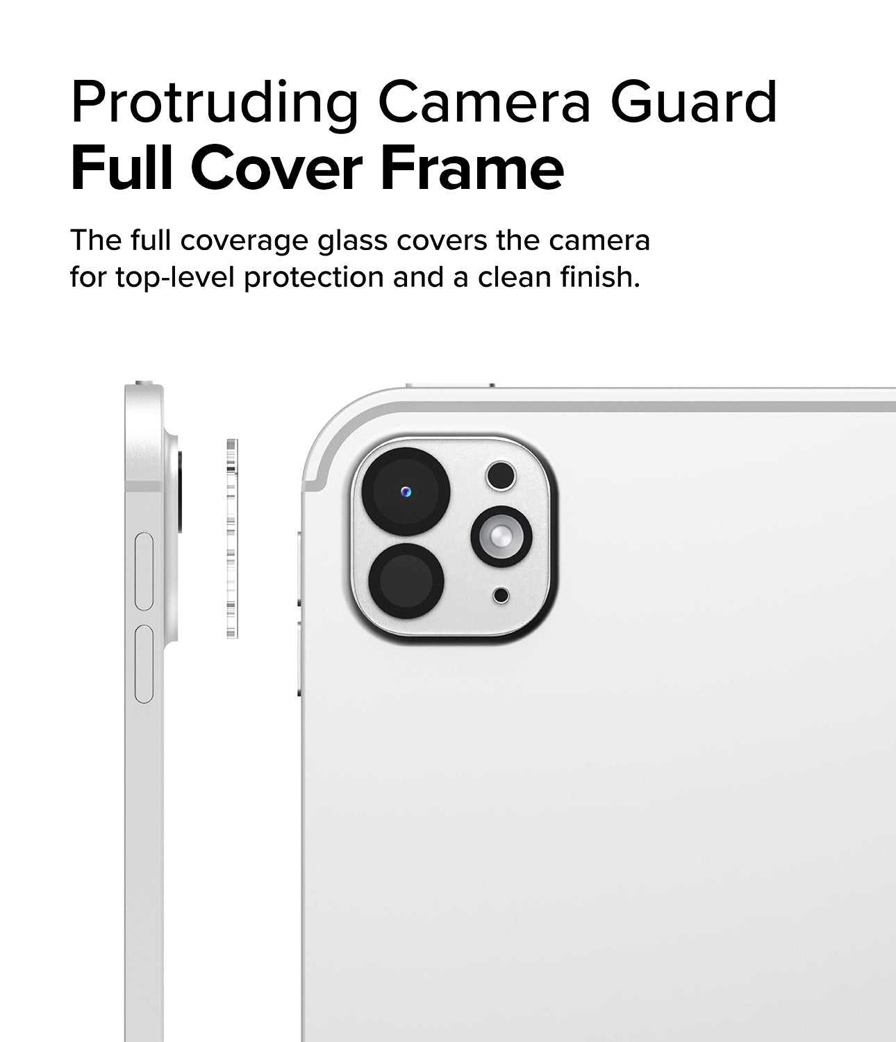 Camera Glass | iPad - A protective glass cover aligning with the iPad's rear camera module to provide full coverage.