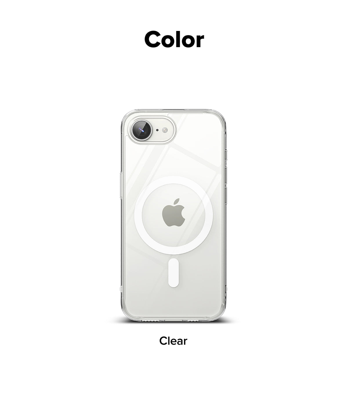 iPhone 16e Case | Fusion Magnetic - Clear iPhone 16e case with a visible white MagSafe ring on the back.