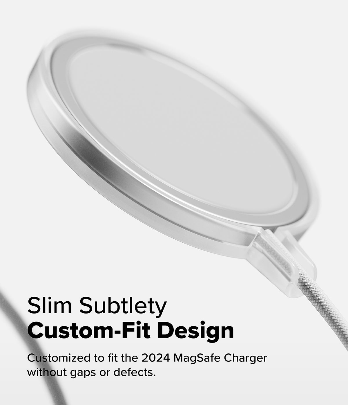 MagSafe (2024) Charger Case | Slim - Matte Clear - A matte clear protective case fitted snugly around a MagSafe charger.