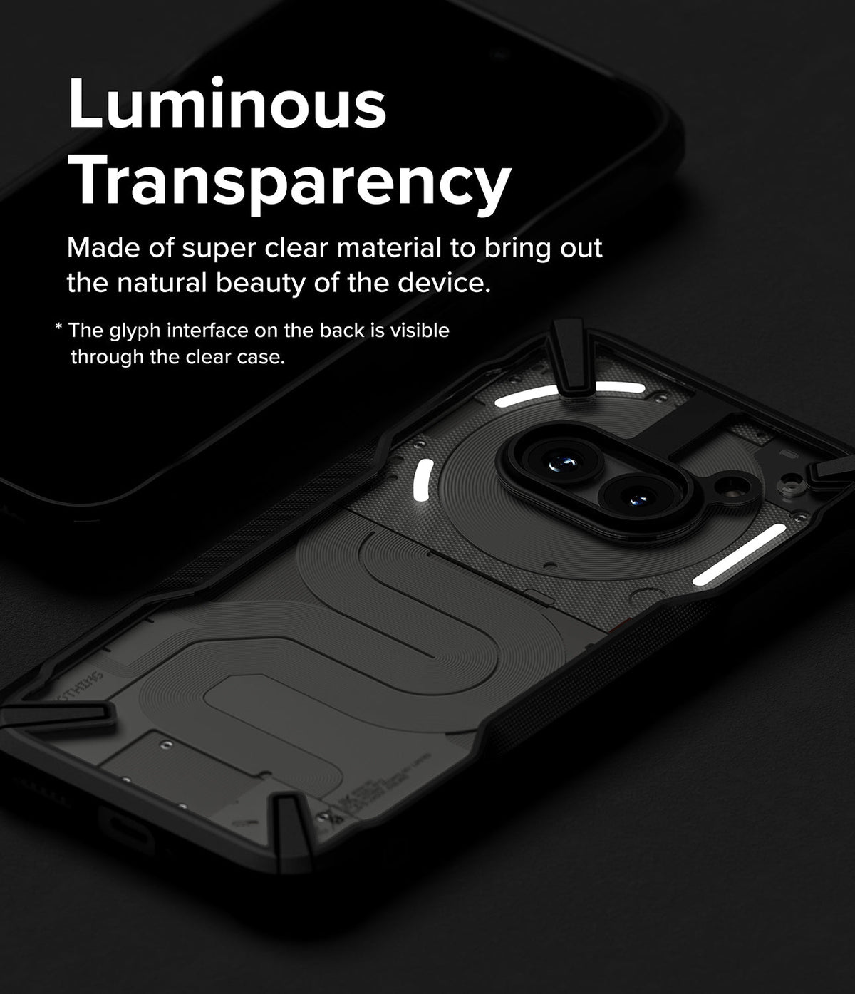 Nothing Phone (2a) / (2a) Plus Case | Fusion-X - Clear phone case showing the Nothing Phone's glyph interface and camera.