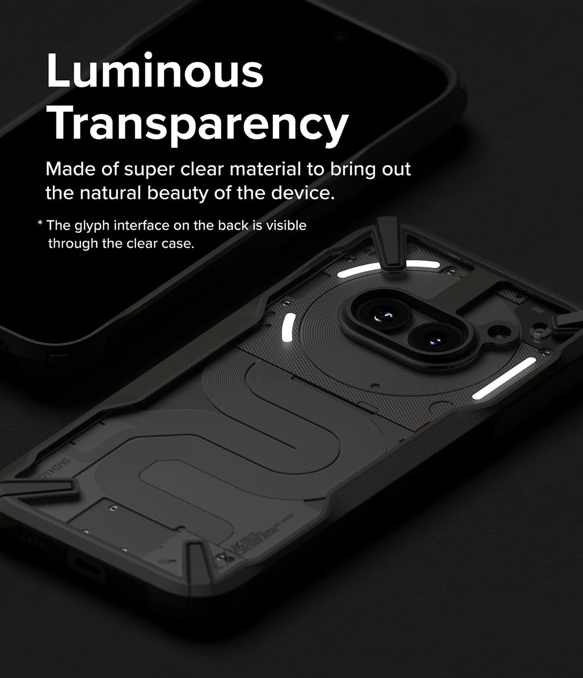 Nothing Phone (2a) / (2a) Plus Case | Fusion-X - Nothing Phone (2a) Fusion-X Case - Clear protective case showing the Nothing Phone's internal glyph interface and cameras.