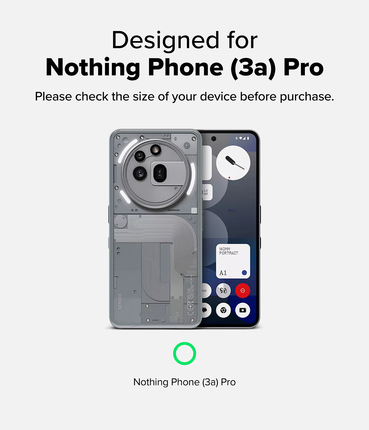 Nothing Phone (3a) Pro Case | Fusion-X - Front and back view of a Nothing Phone (3a) Pro in a grey protective case.