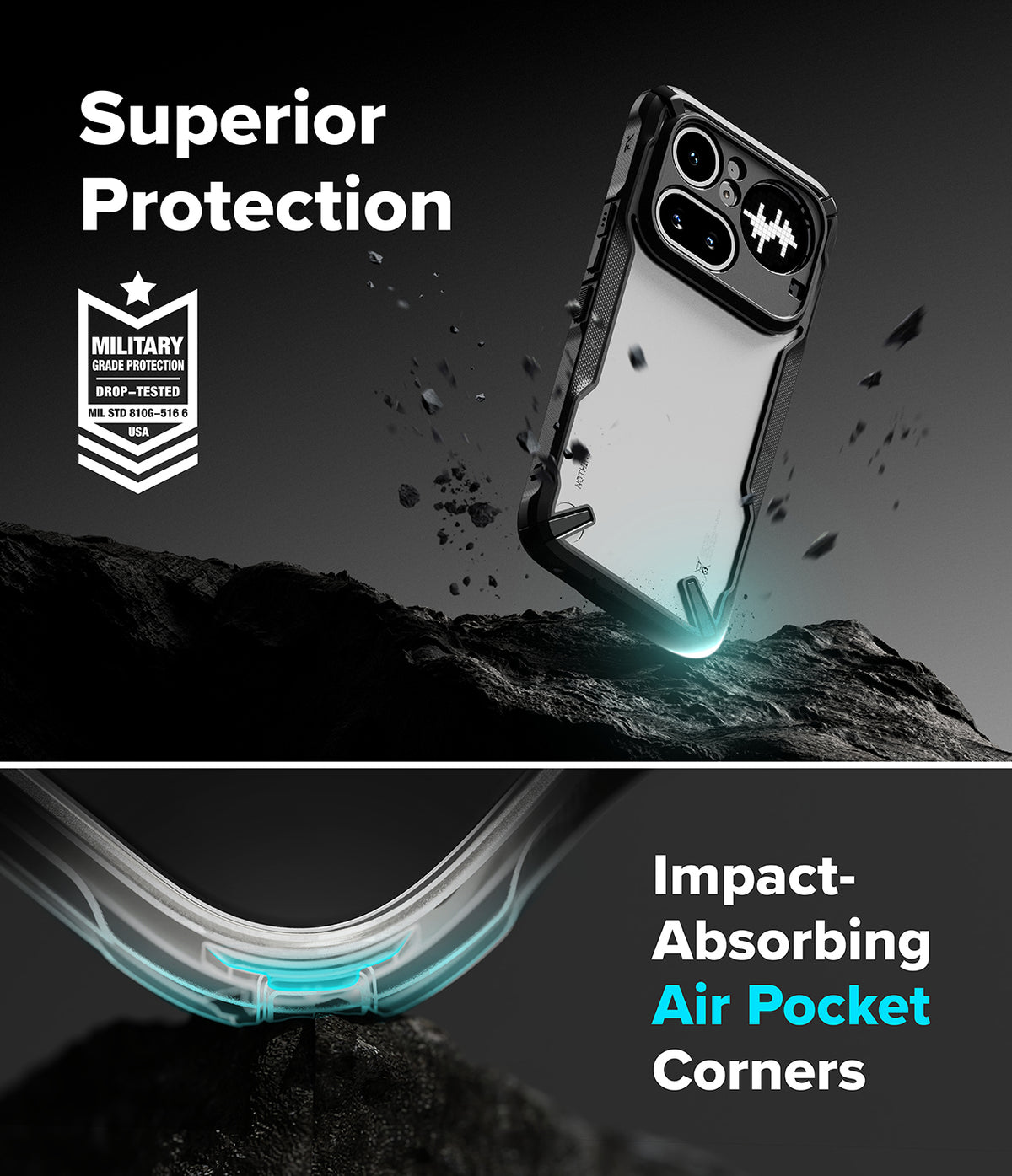 Nothing Phone (4a) Pro Case | Fusion-X - Rugged phone case with military-grade protection and air-cushioned corners.
