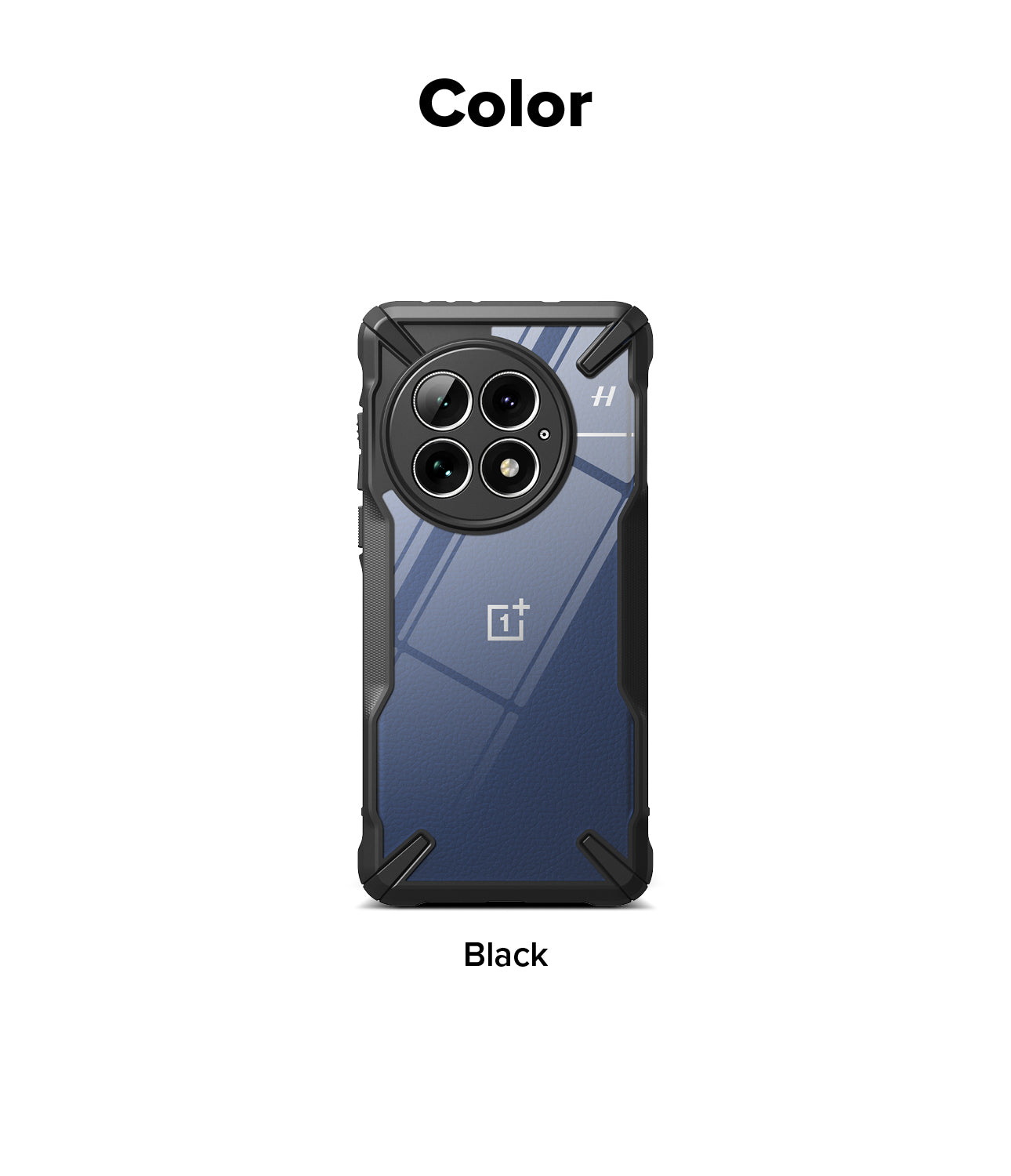 OnePlus 13 Case | Fusion-X Magnetic - Black rugged phone case with a transparent back, magnetic ring, and reinforced corners.