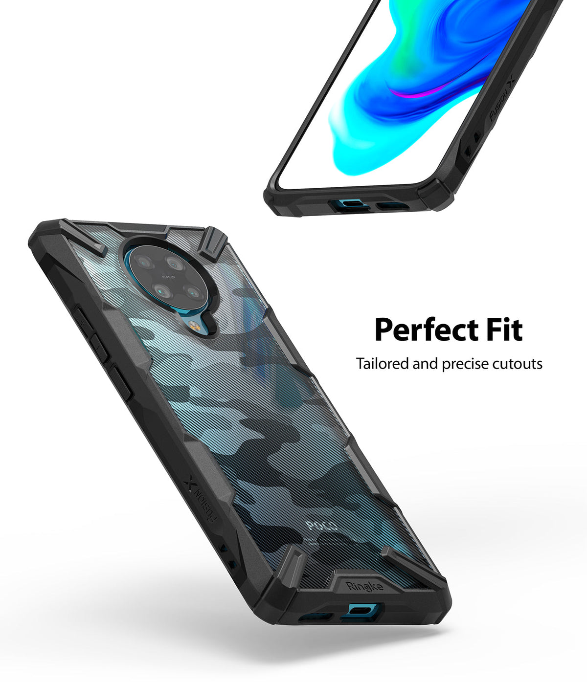 Redmi K30 Pro / Poco F2 Pro Case | Fusion-X - Camouflage phone case with precise cutouts and black bumper frame.