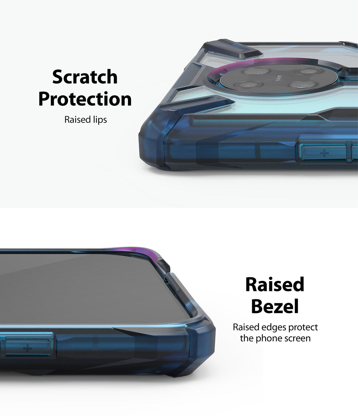 Redmi K30 Pro / Poco F2 Pro Case | Fusion-X - Blue protective phone case showing raised bezels for screen and camera.