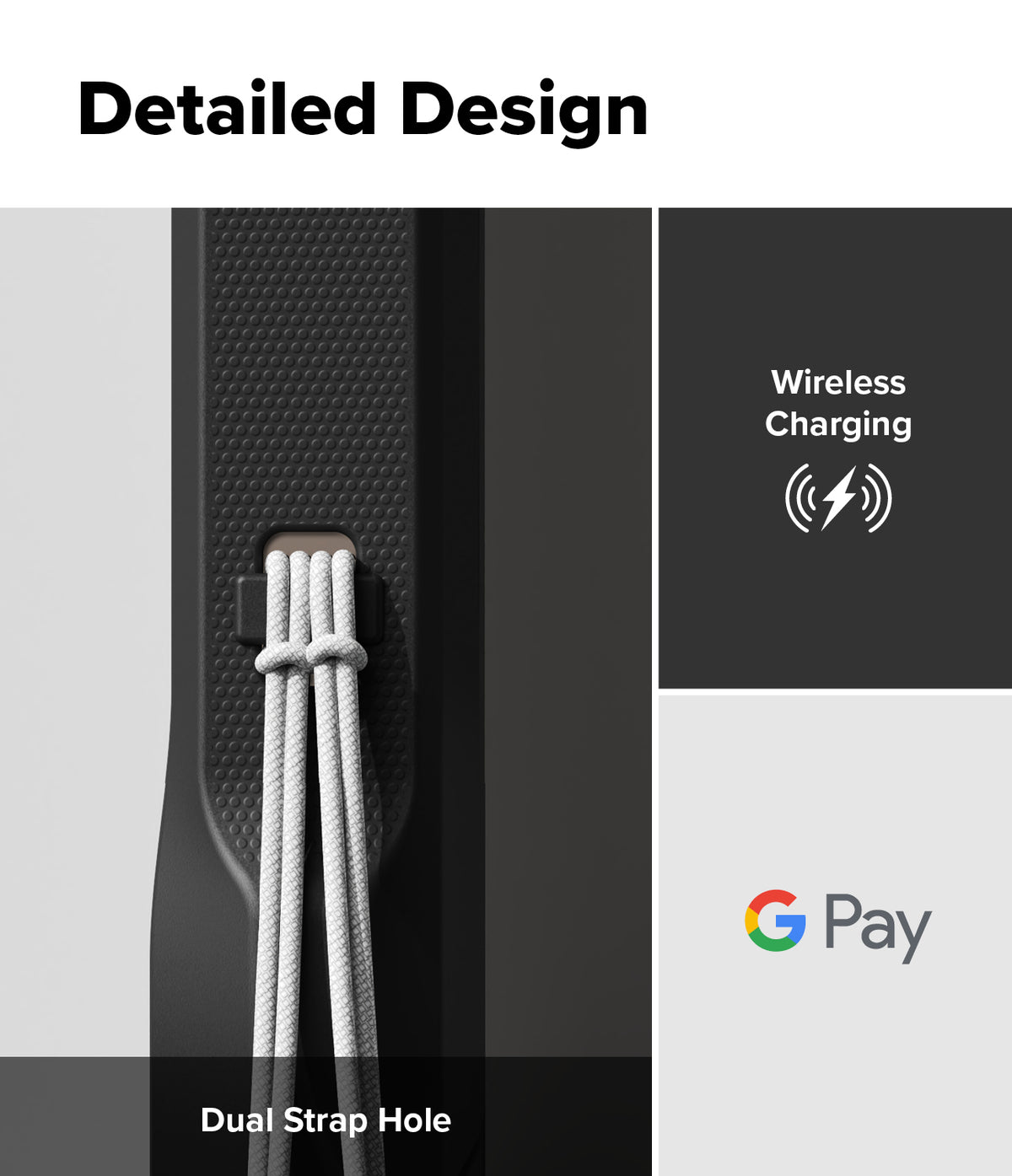Google Pixel 10 Pro / 10 Case | Fusion-X - Close-up of a phone case with a dual strap hole, wireless charging, and G Pay support.