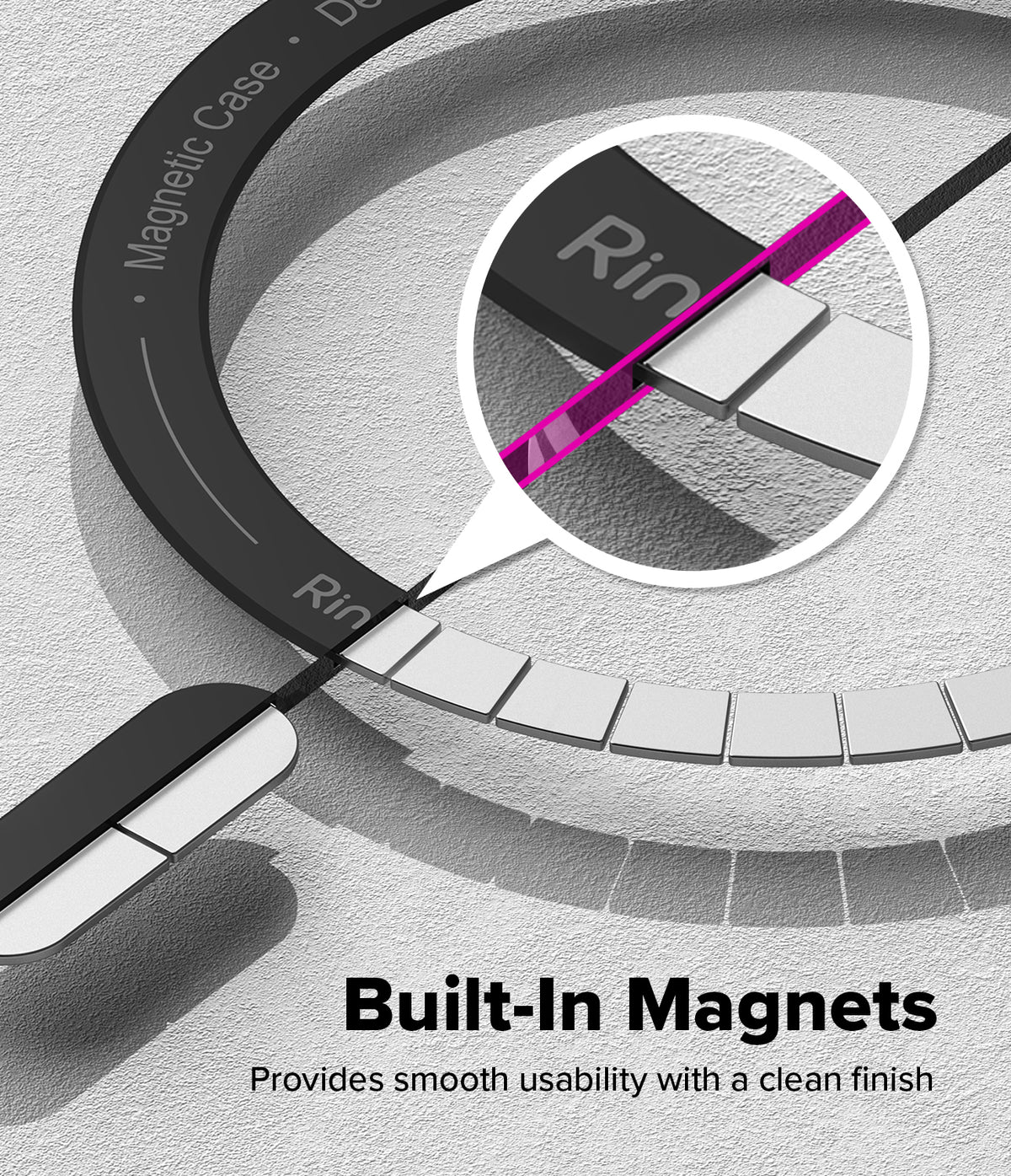 Google Pixel 10 Pro / 10 Case | Fusion-X Magnetic - Close-up of a phone case showing a circular array of built-in magnets.