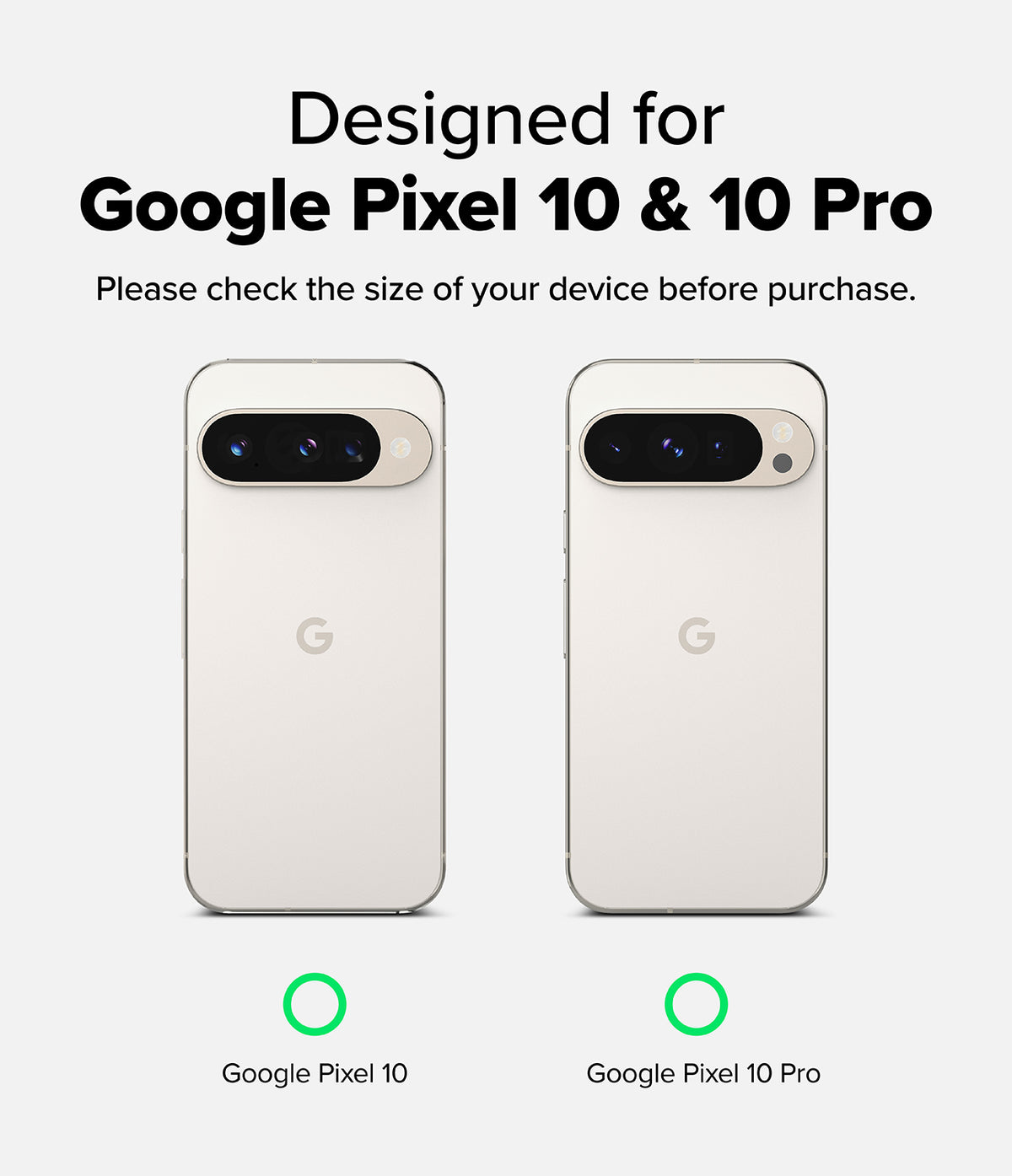 Google Pixel 10 Pro / 10 Case | Fusion - Comparison of Google Pixel 10 and 10 Pro phones with camera bar details.