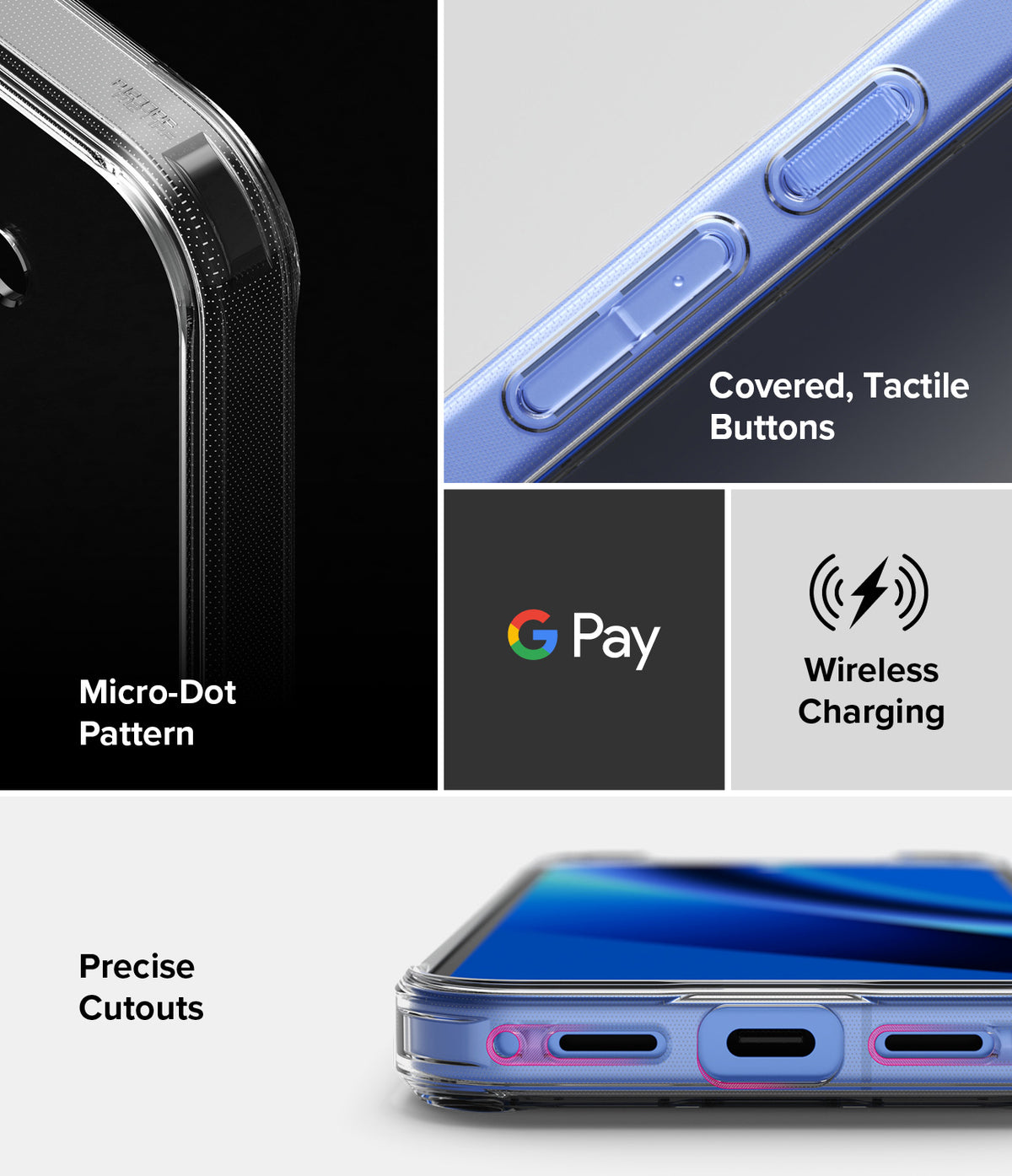 Google Pixel 10a Case | Fusion - Features micro-dot pattern, tactile buttons, wireless charging support, and precise cutouts.