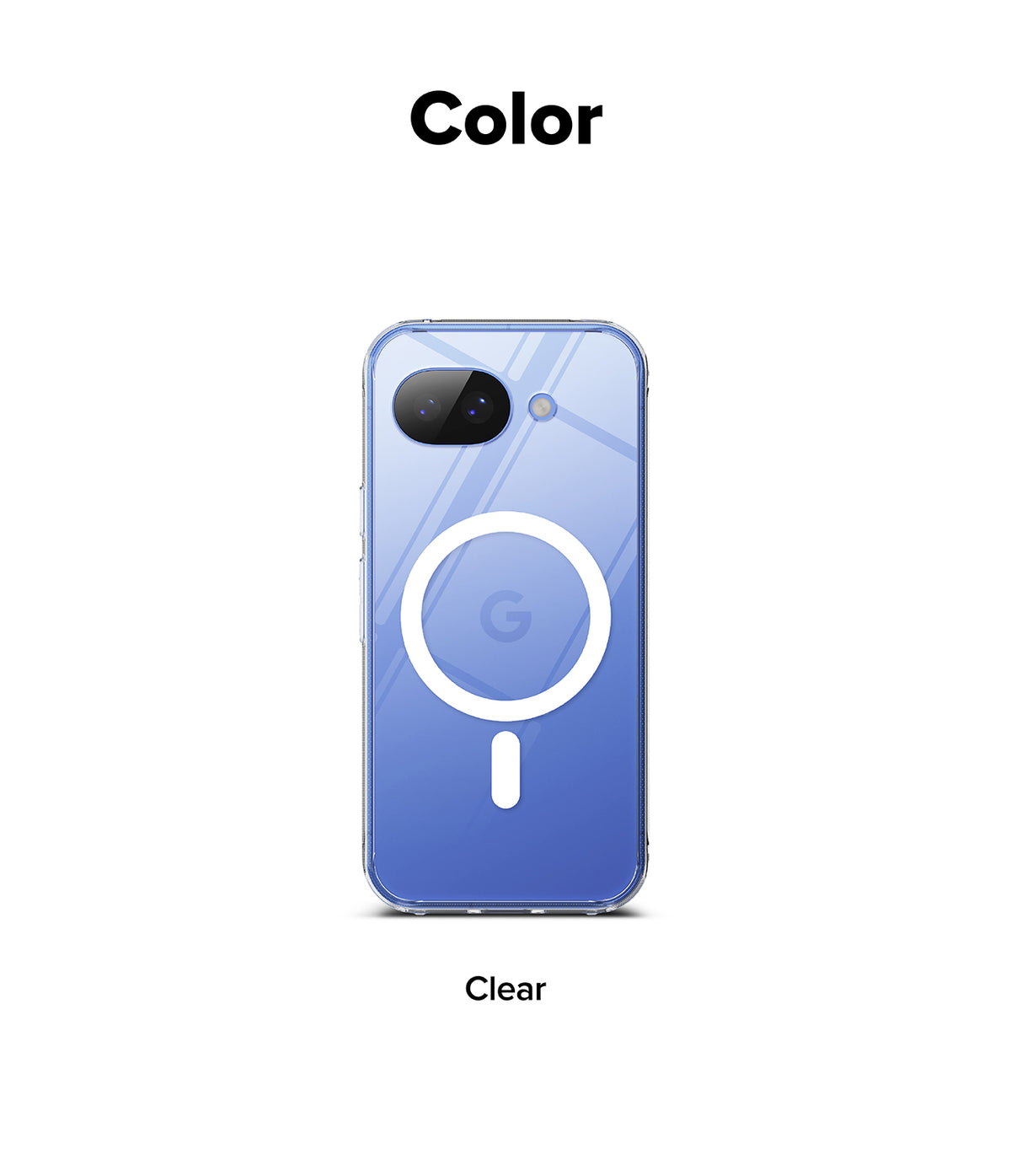 Google Pixel 10a Case | Fusion Magnetic - Clear phone case with a white magnetic ring on the back for a Google Pixel.