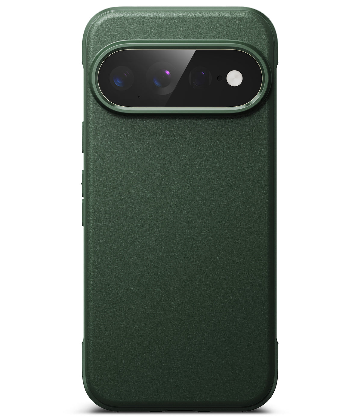 Google Pixel 11 Pro XL Case | Onyx - A dark forest green textured phone case with a raised camera bumper, shown on a clean white background.
