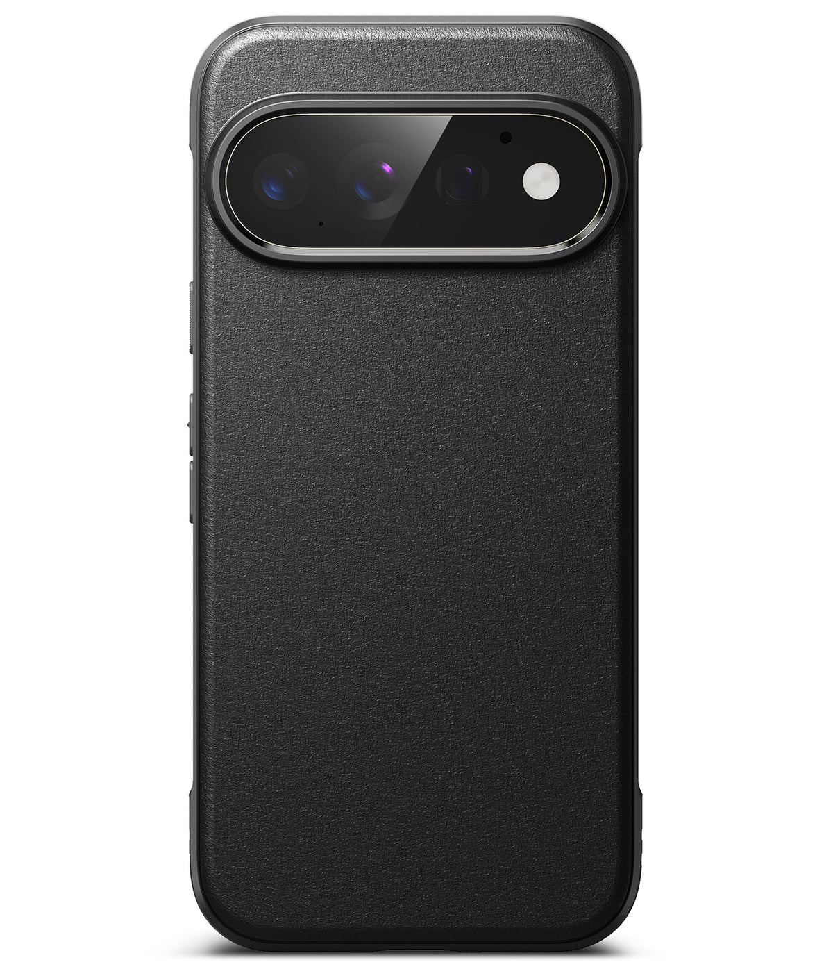 Google Pixel 11 Pro Case | Onyx - A black textured phone case with a raised camera bar, shown from the back on a white background.