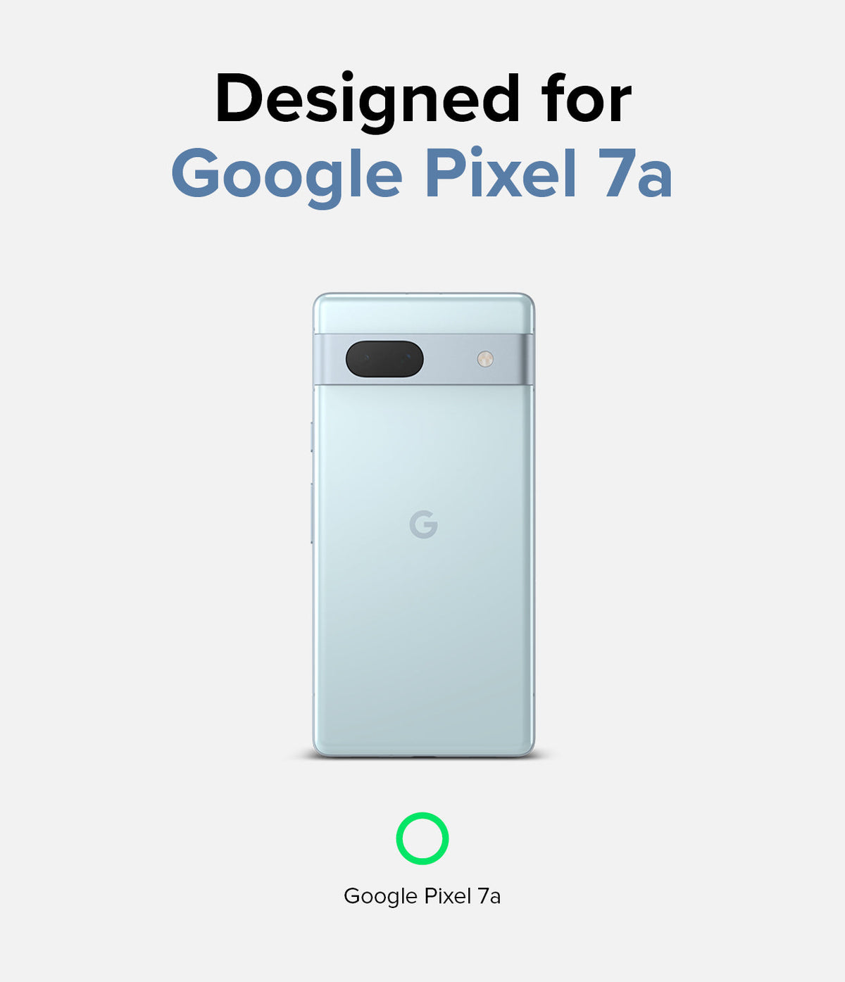 Google Pixel 7a Case | Fusion Matte - Light blue Google Pixel 7a phone shown from the back against a white background.