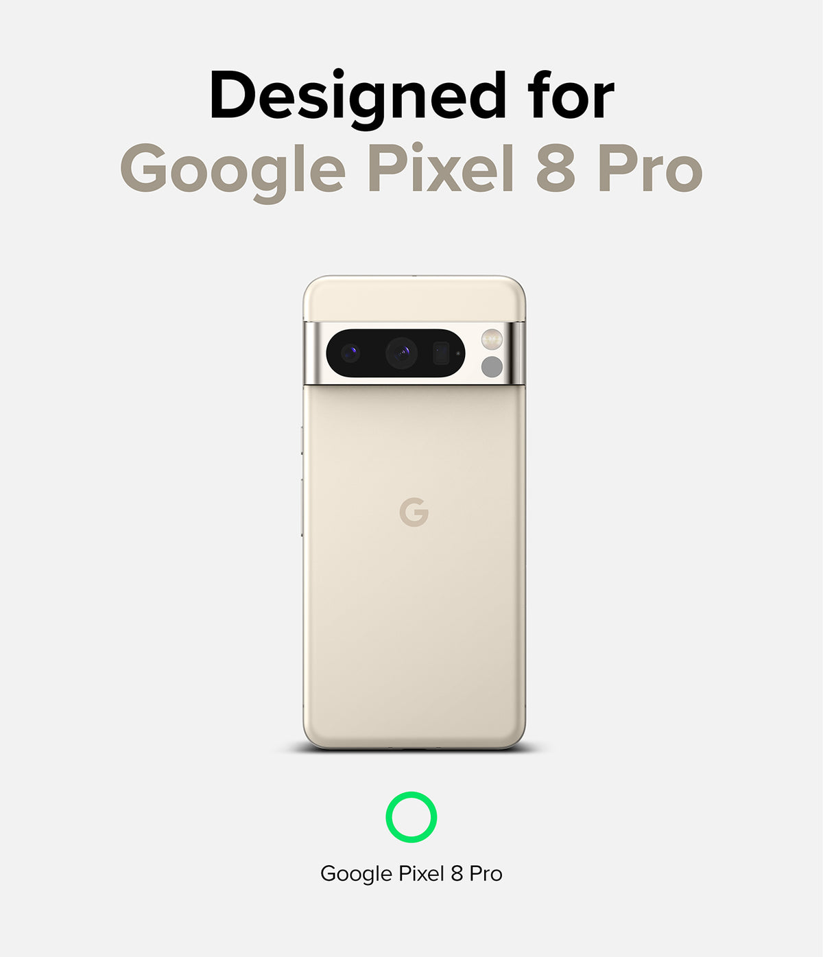 Google Pixel 8 Pro Case | Fusion - Beige Google Pixel 8 Pro phone shown from the back with a triple camera bar.
