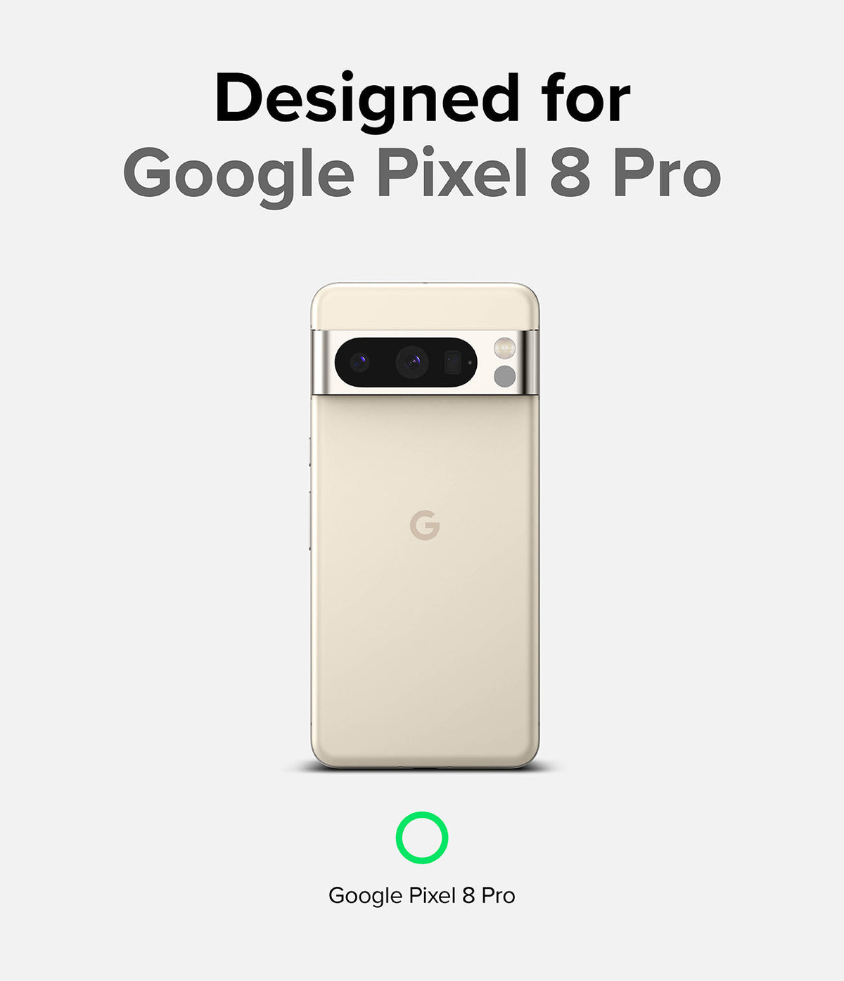 Google Pixel 8 Pro Case | Onyx - Beige Google Pixel 8 Pro phone viewed from the back with a metallic camera bar.