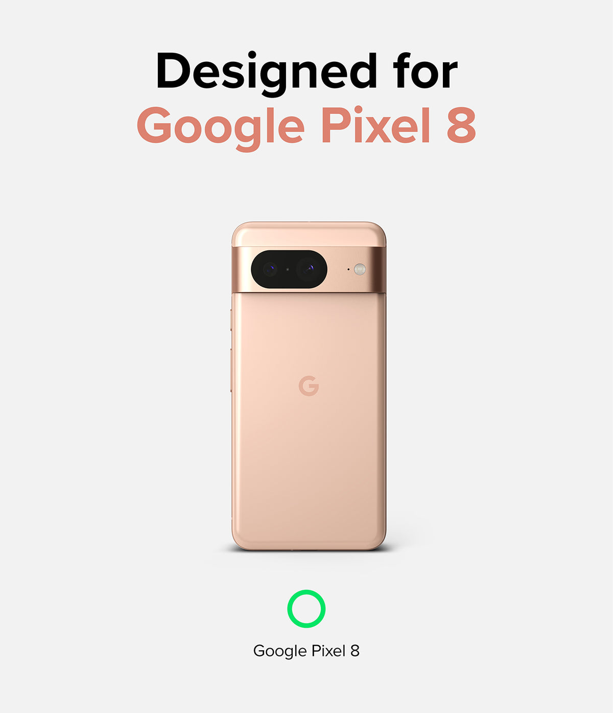 Google Pixel 8 Case | Fusion - Rose gold Google Pixel 8 phone shown from the back against a white background.