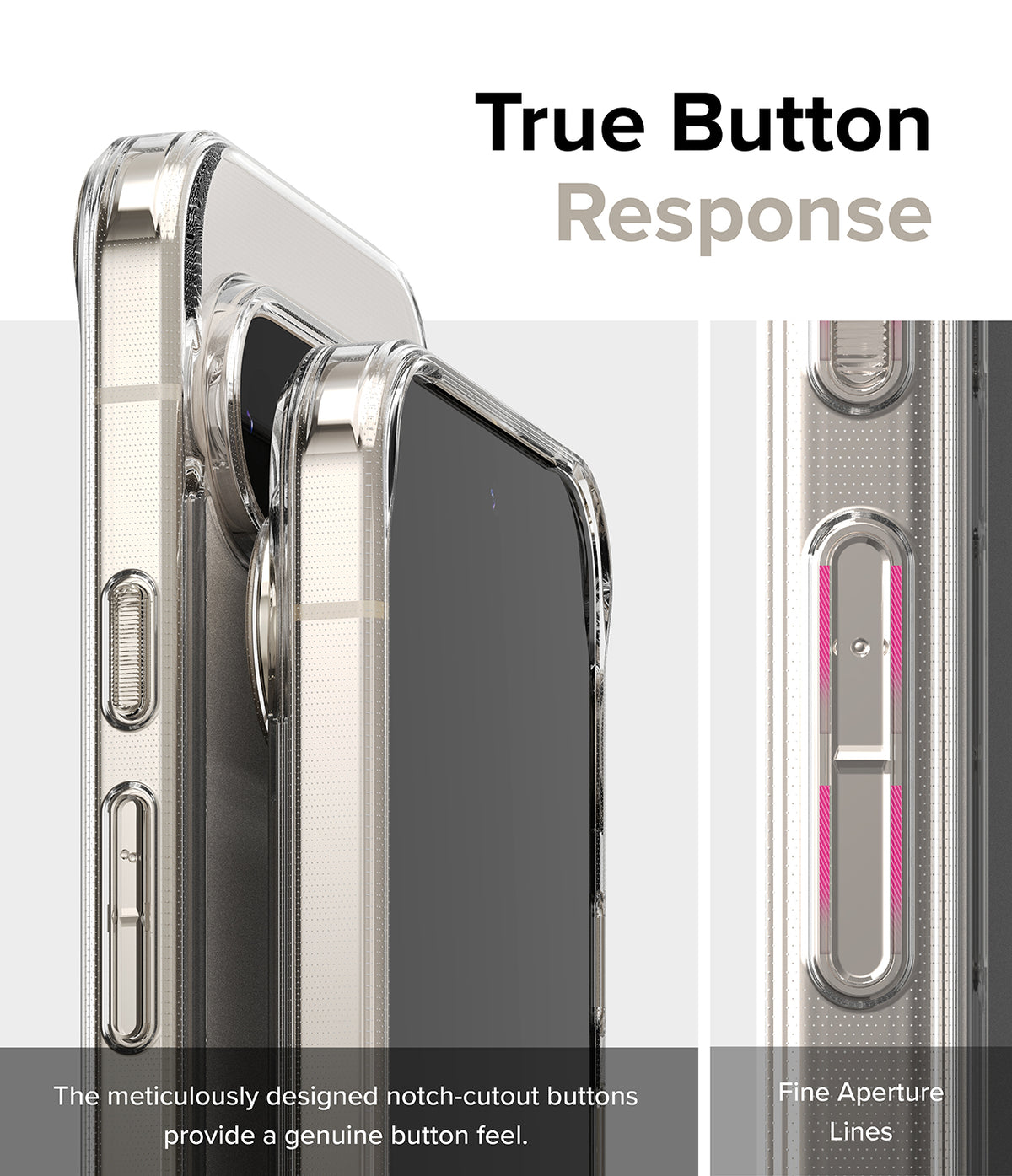 Google Pixel 9 Pro XL Case | Fusion Matte - Close-up of phone case buttons with notch-cutouts for tactile response.